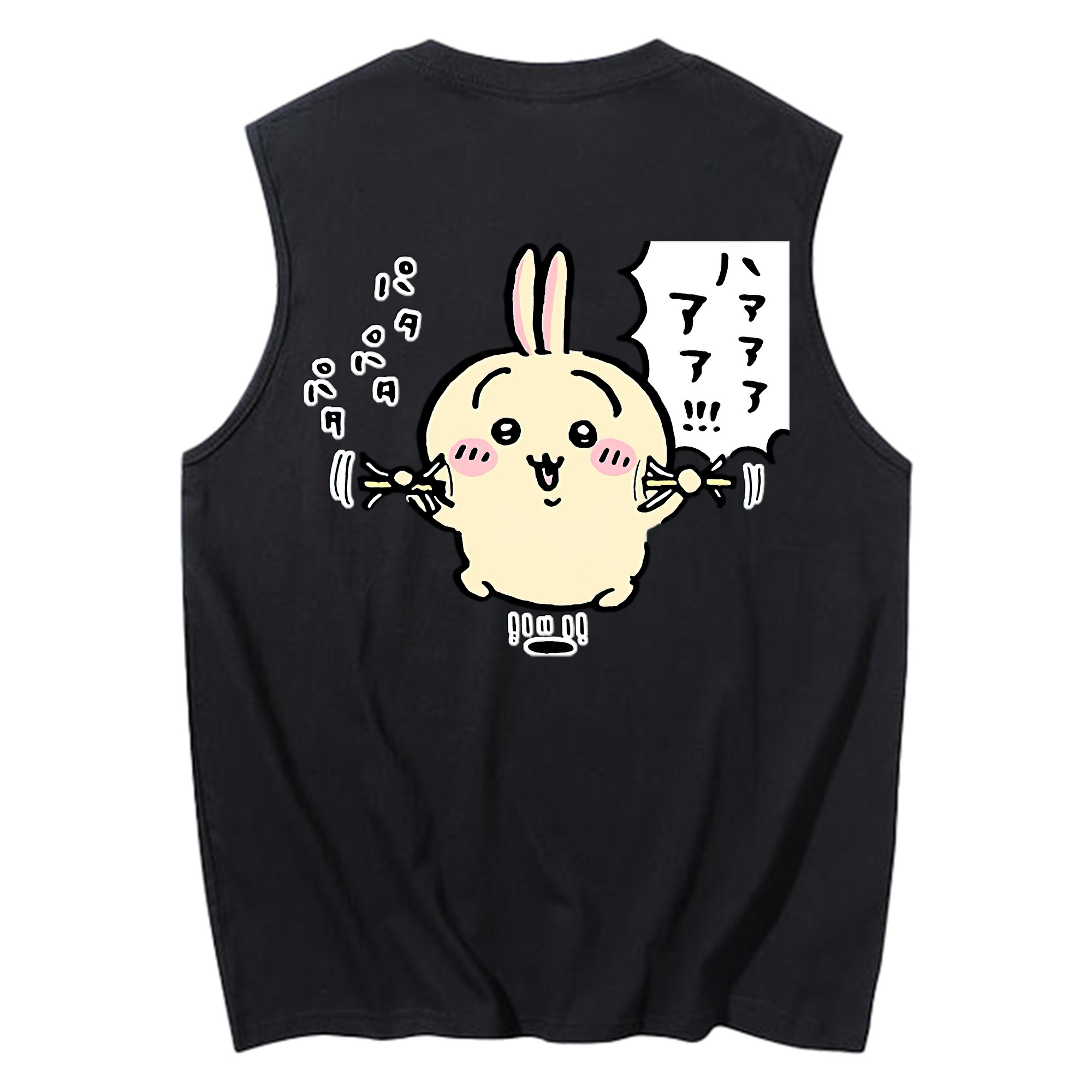 （画像用） ちいかわ うさぎ Chii-kawa usagi コットン100％タンクトップ（背面プリント）