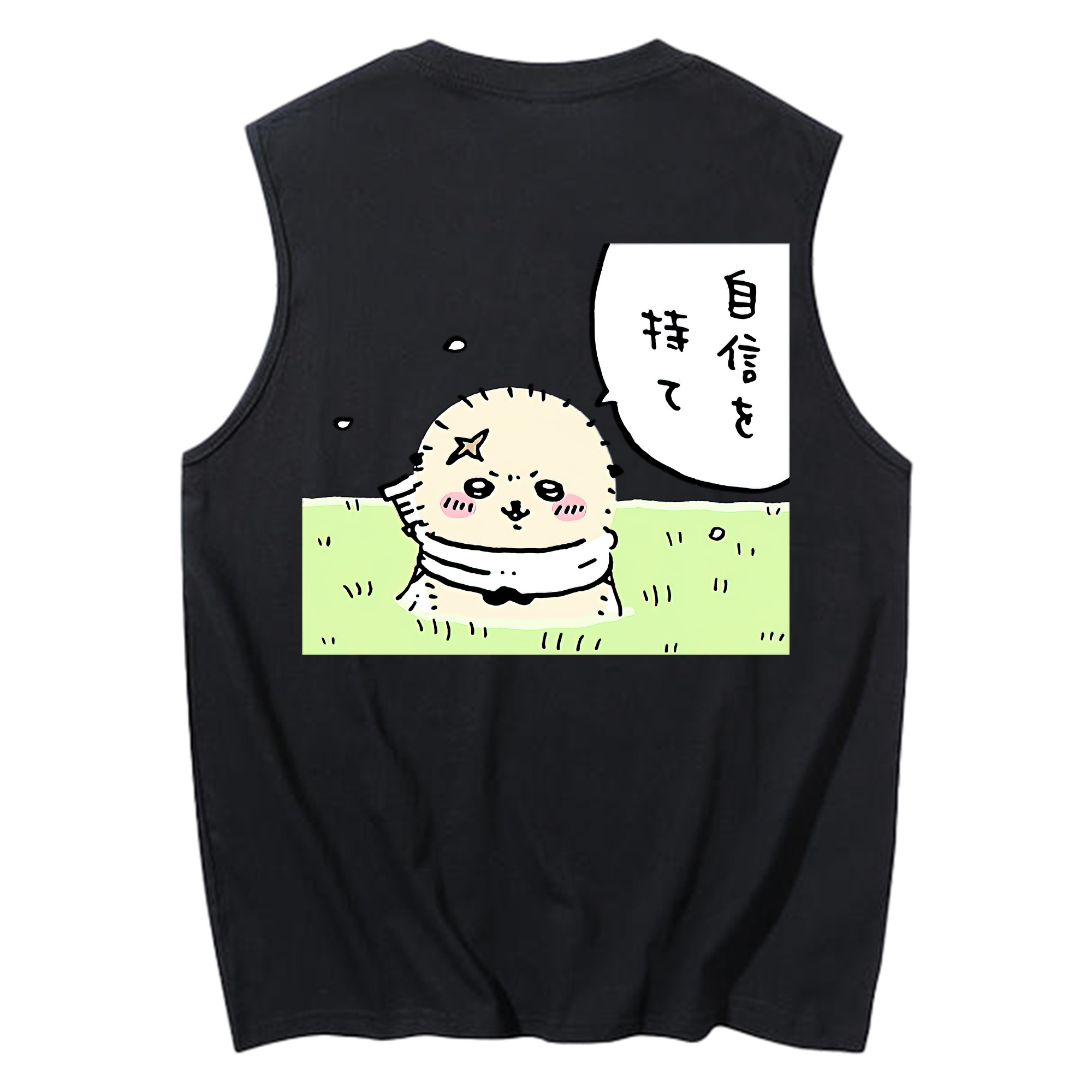 （画像用） ちいかわ ラッコ Chii-kawa Sea otter コットン100％タンクトップ（背面プリント）