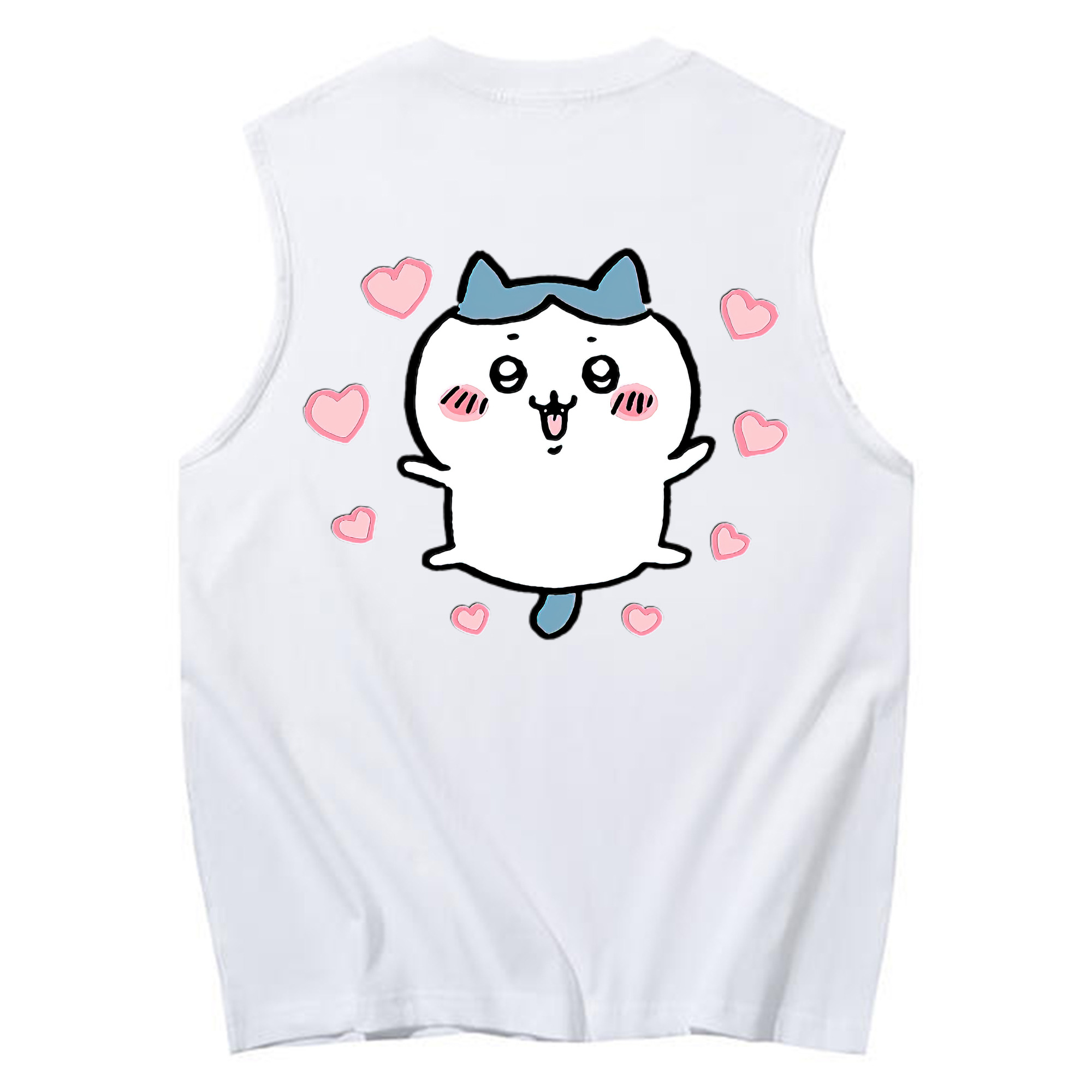 （画像用） ちいかわ ハチワレ Chii-kawa hachiware コットン100％タンクトップ（背面プリント）