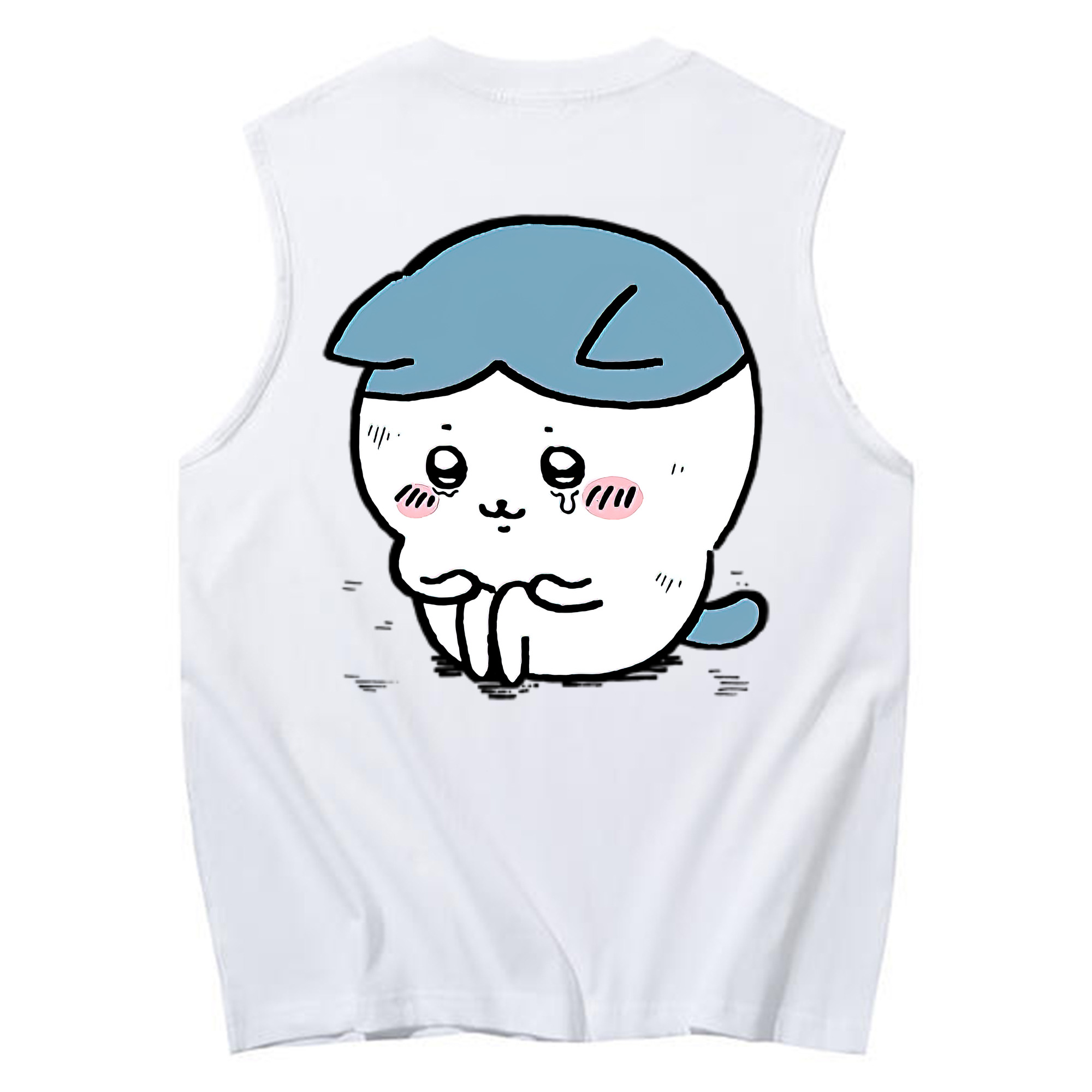 （画像用） ちいかわ ハチワレ Chii-kawa hachiware コットン100％タンクトップ（背面プリント）
