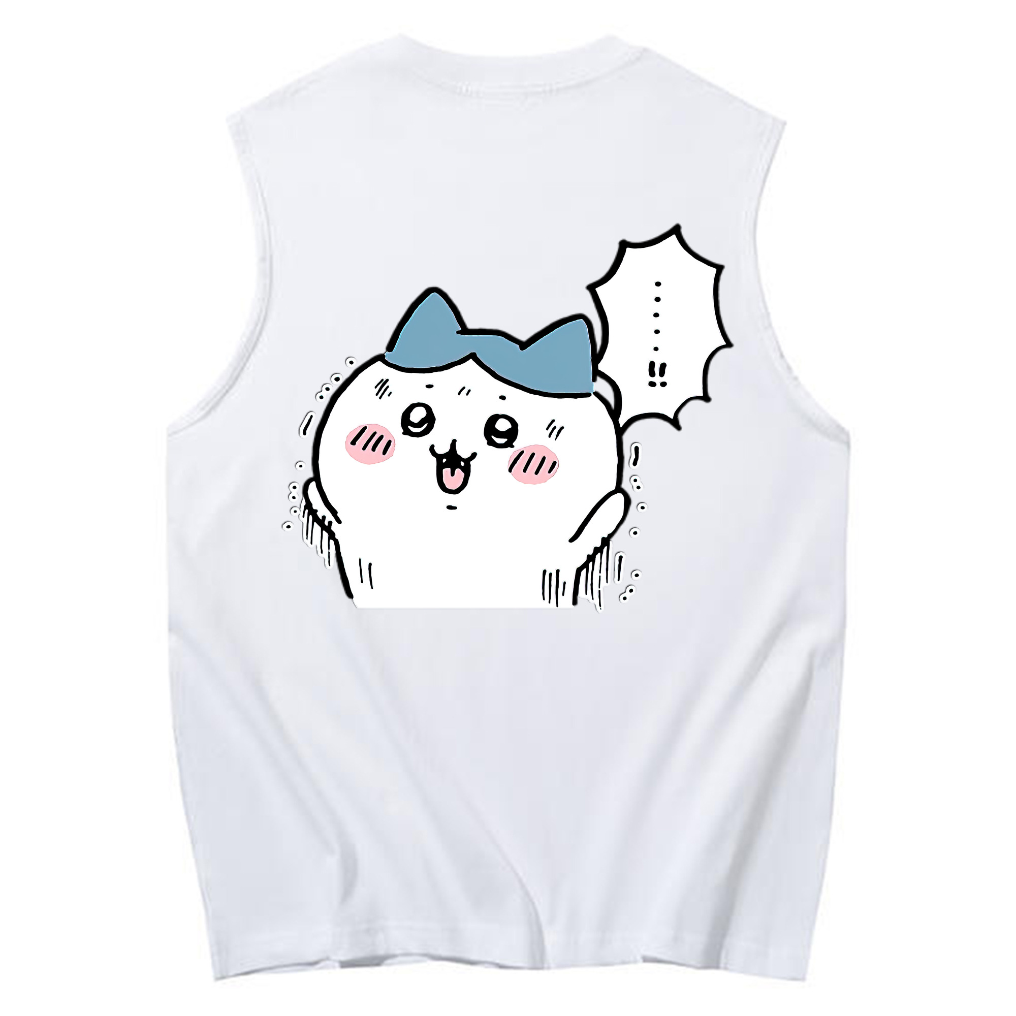 （画像用） ちいかわ ハチワレ Chii-kawa hachiware コットン100％タンクトップ（背面プリント）