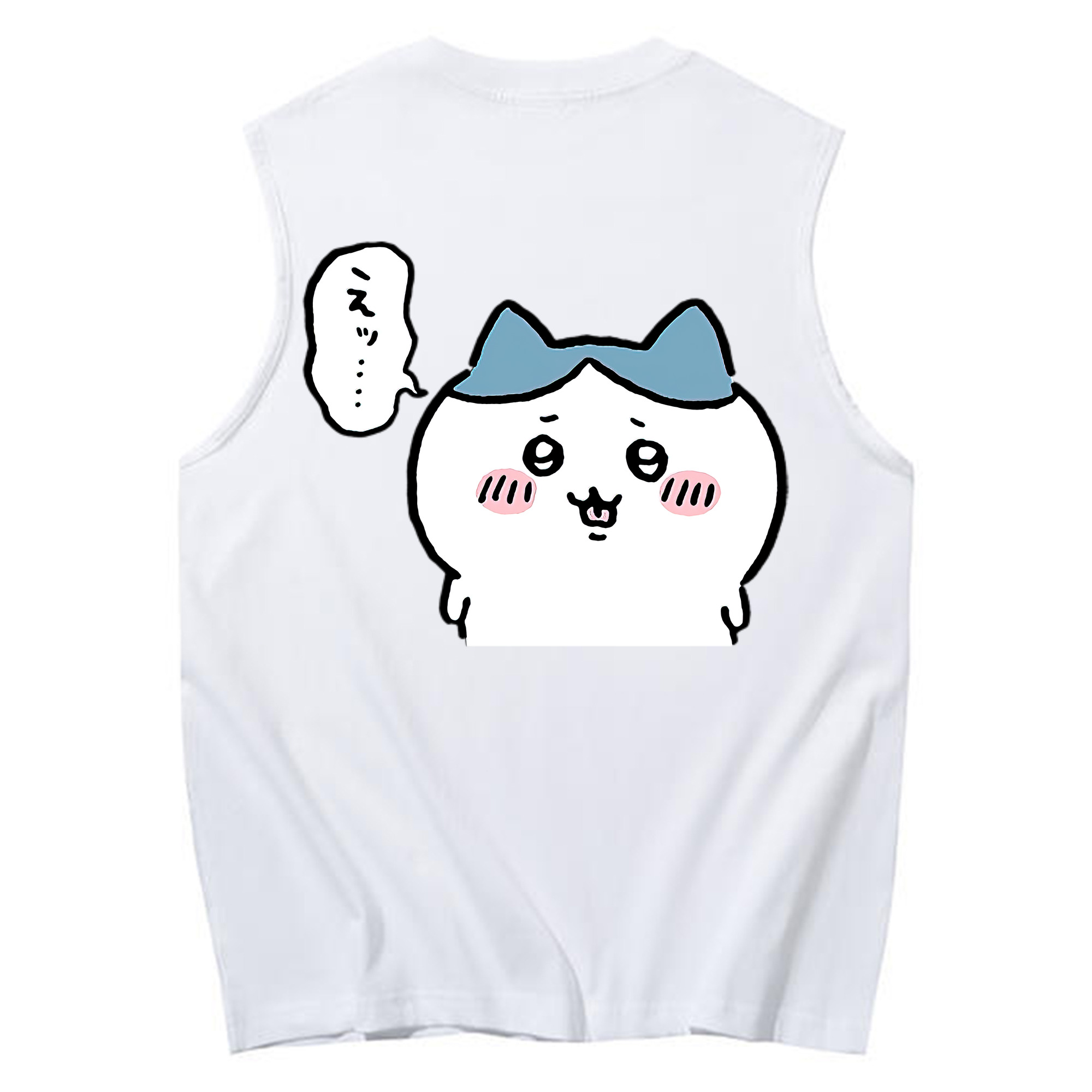 （画像用） ちいかわ ハチワレ Chii-kawa hachiware コットン100％タンクトップ（背面プリント）