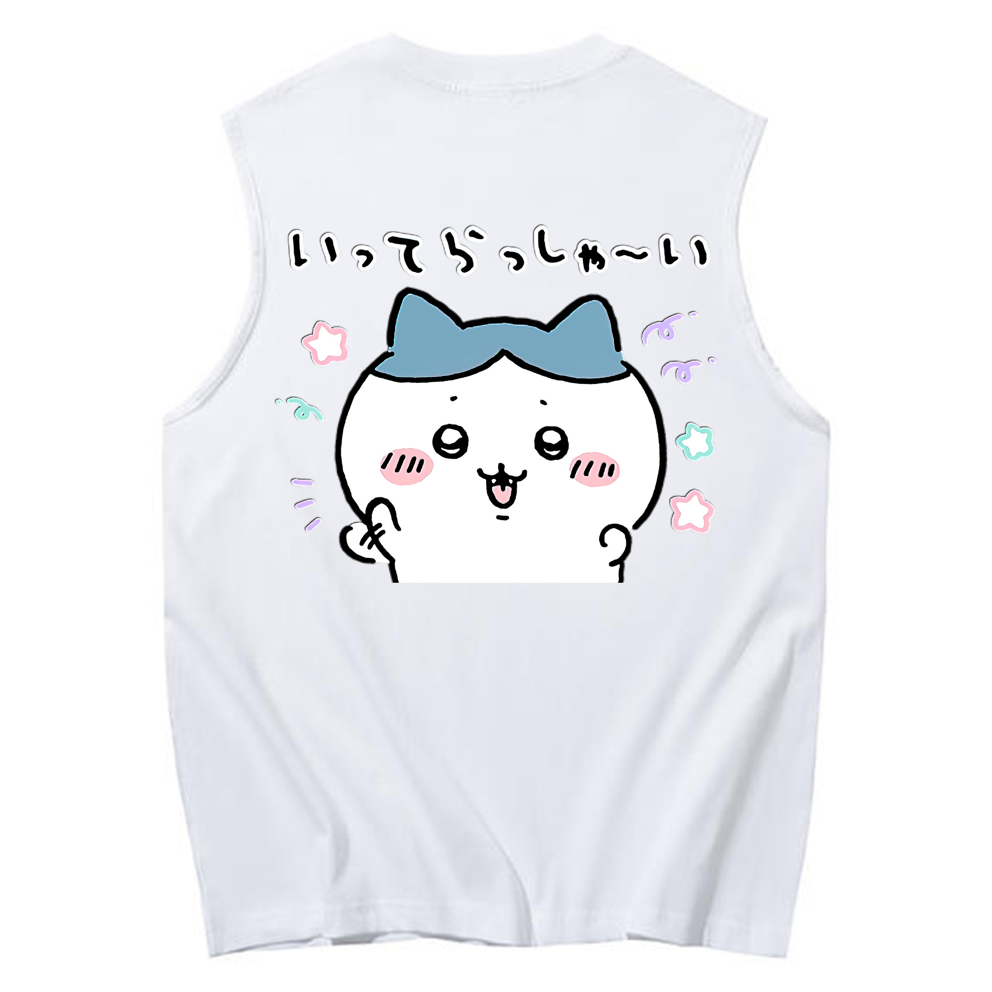 （画像用） ちいかわ ハチワレ Chii-kawa hachiware コットン100％タンクトップ（背面プリント）