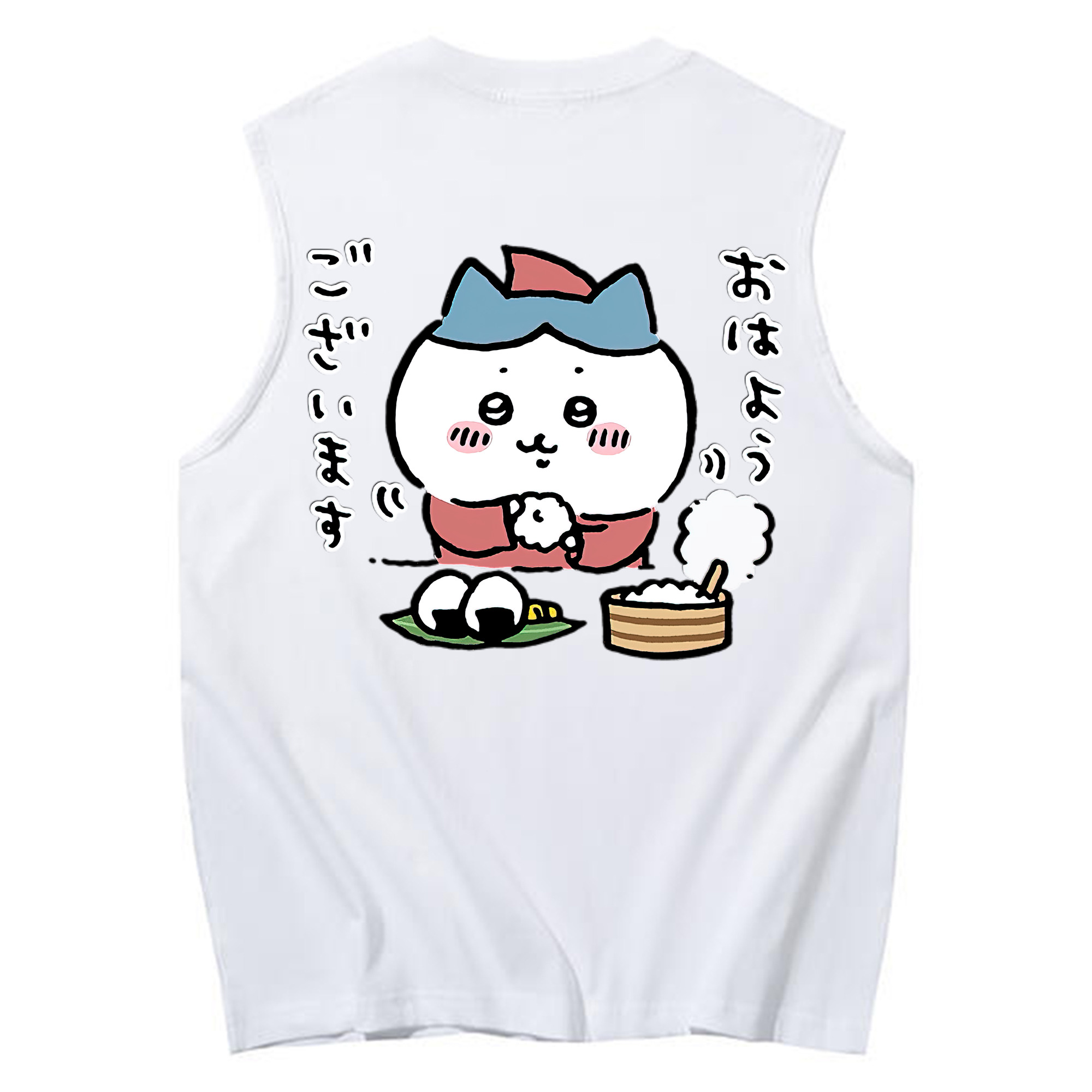 （画像用） ちいかわ ハチワレ Chii-kawa hachiware コットン100％タンクトップ（背面プリント）