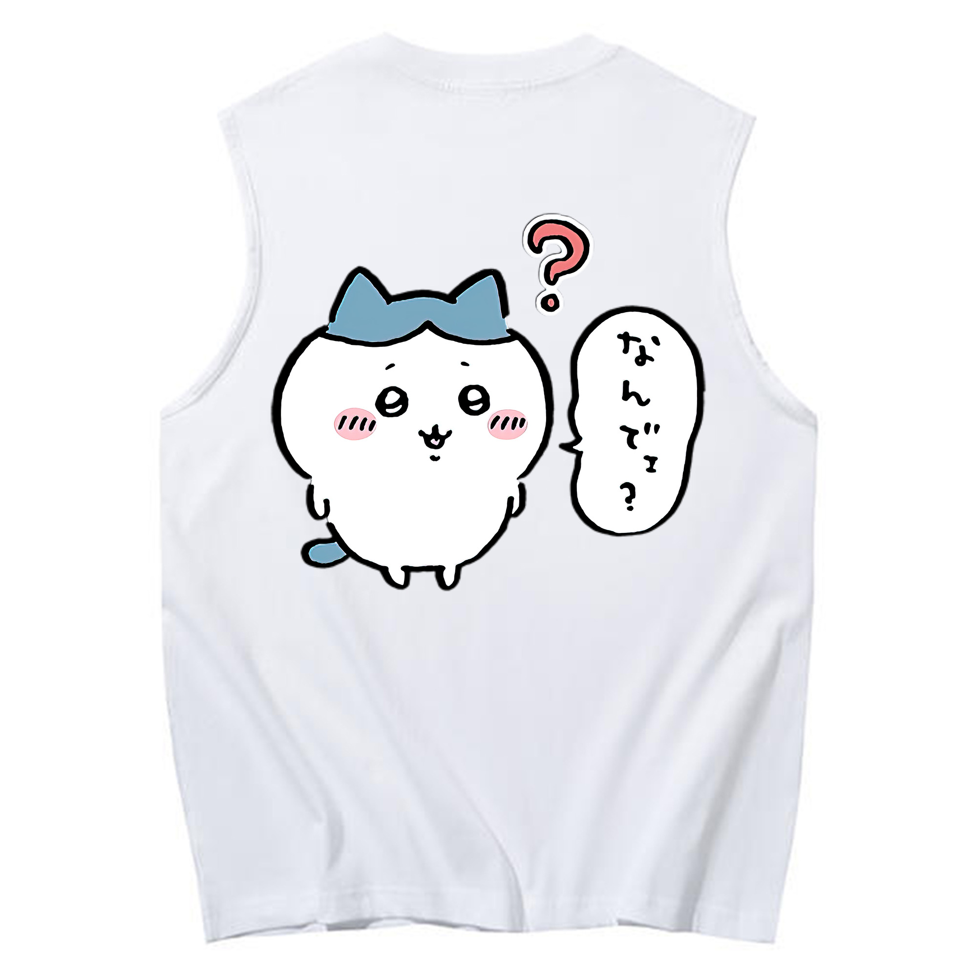 （画像用） ちいかわ ハチワレ Chii-kawa hachiware コットン100％タンクトップ（背面プリント）