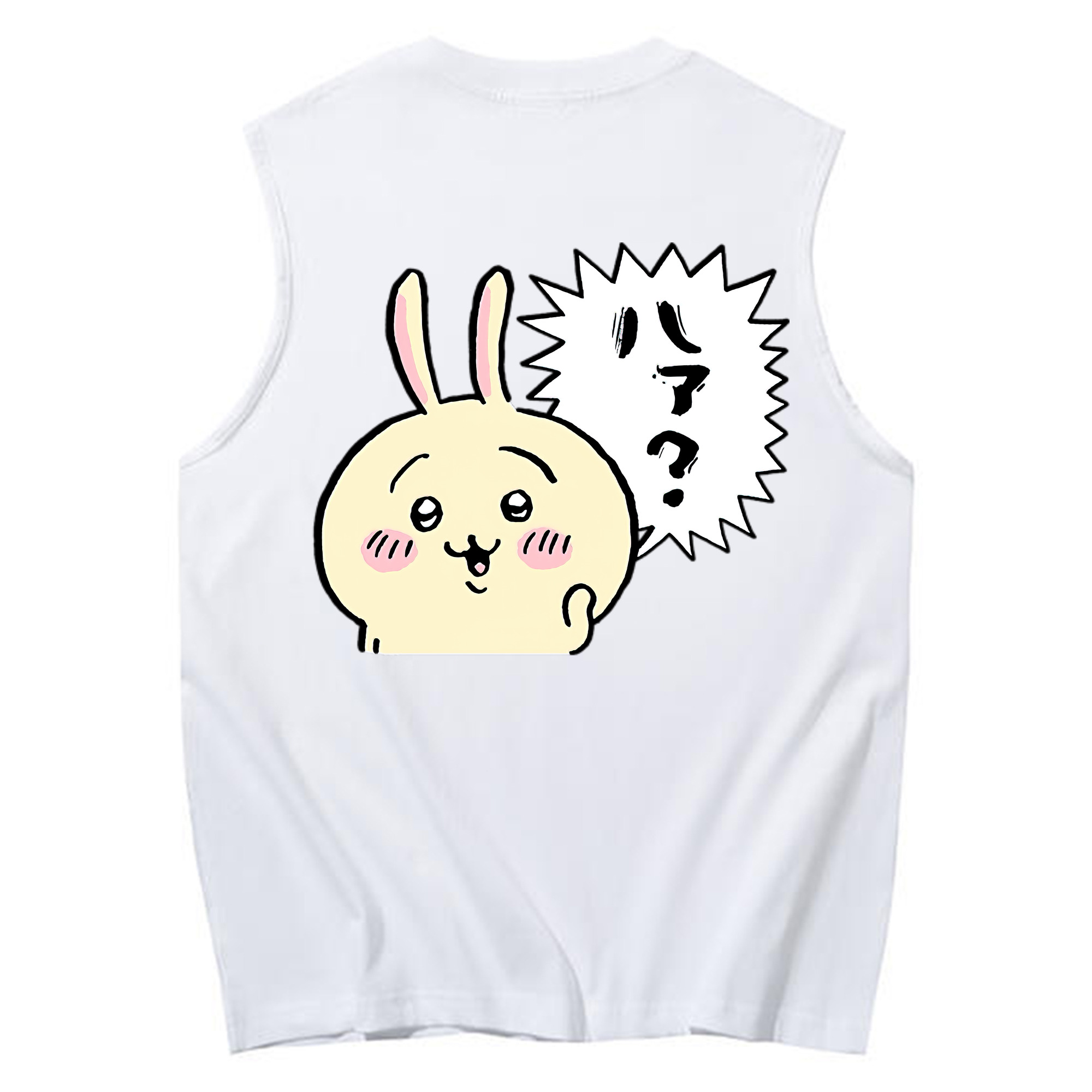 （画像用） ちいかわ うさぎ Chii-kawa usagi コットン100％タンクトップ（背面プリント）