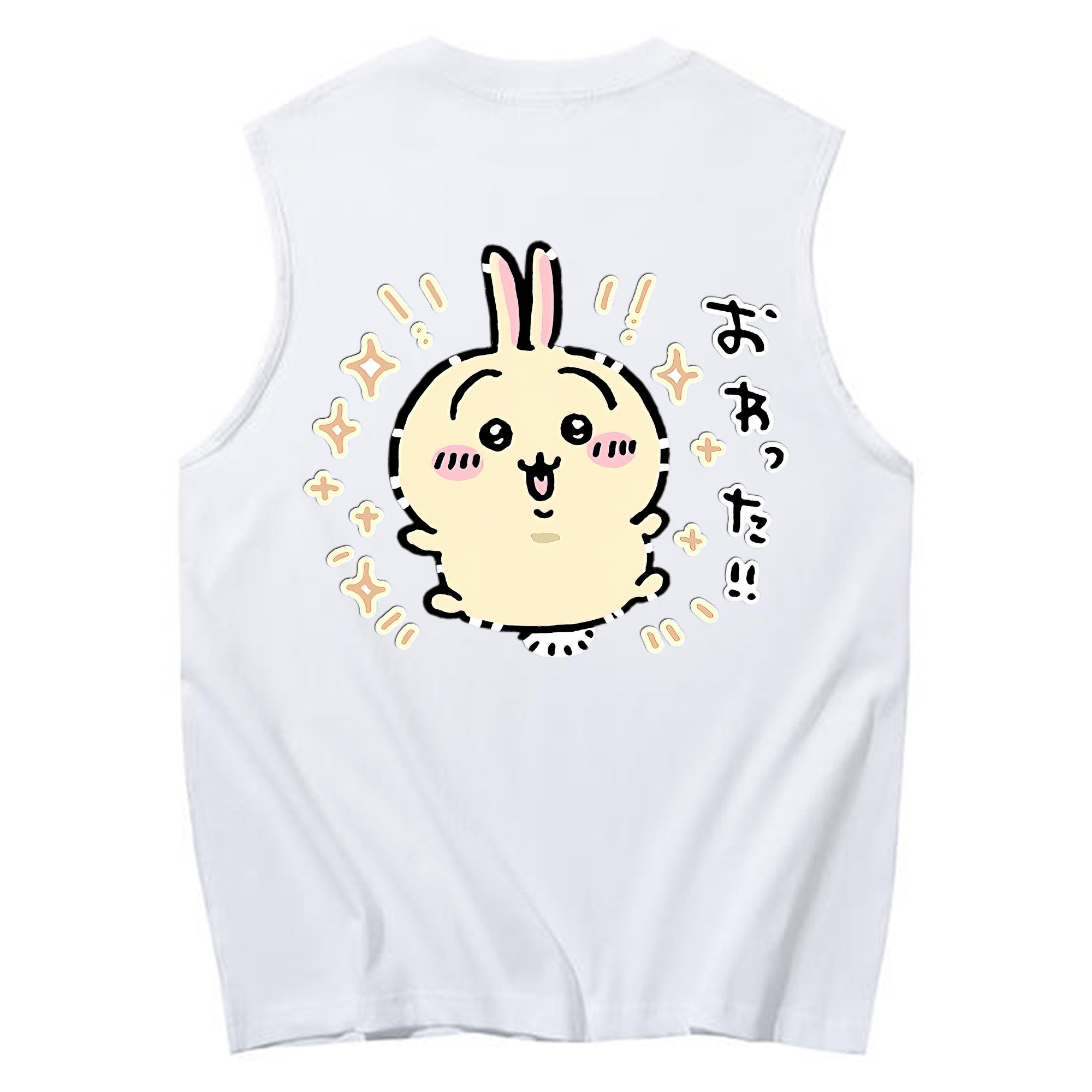 （画像用） ちいかわ うさぎ Chii-kawa usagi コットン100％タンクトップ（背面プリント）