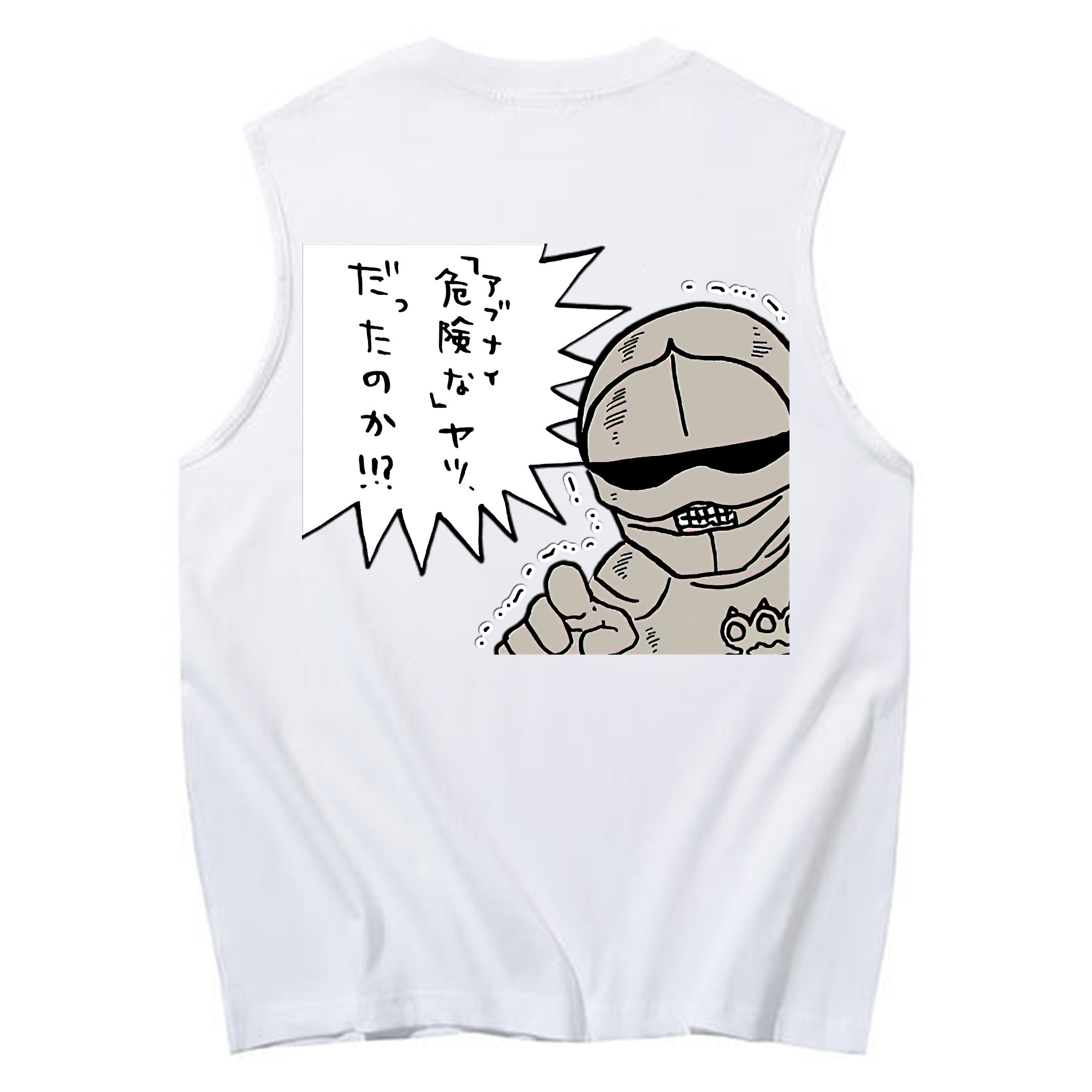 （画像用） ちいかわ 労働の鎧さん Chii-kawa Mr. Armor of Labor コットン100％タンクトップ（背面プリント）