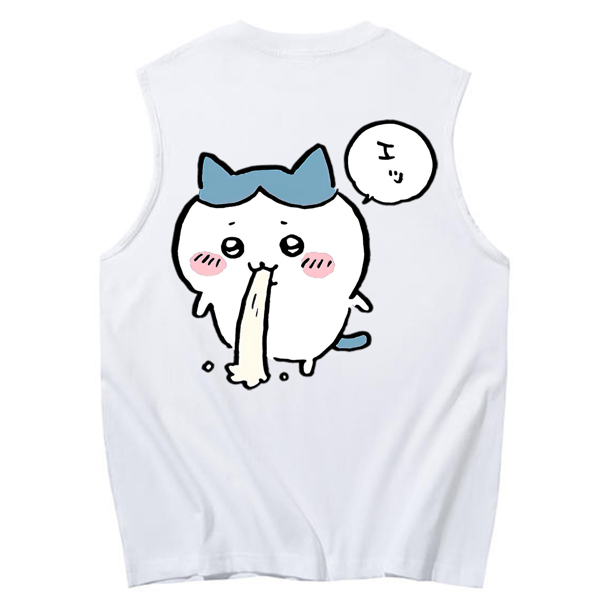 （画像用） ちいかわ ハチワレ Chii-kawa hachiware コットン100％タンクトップ（背面プリント）