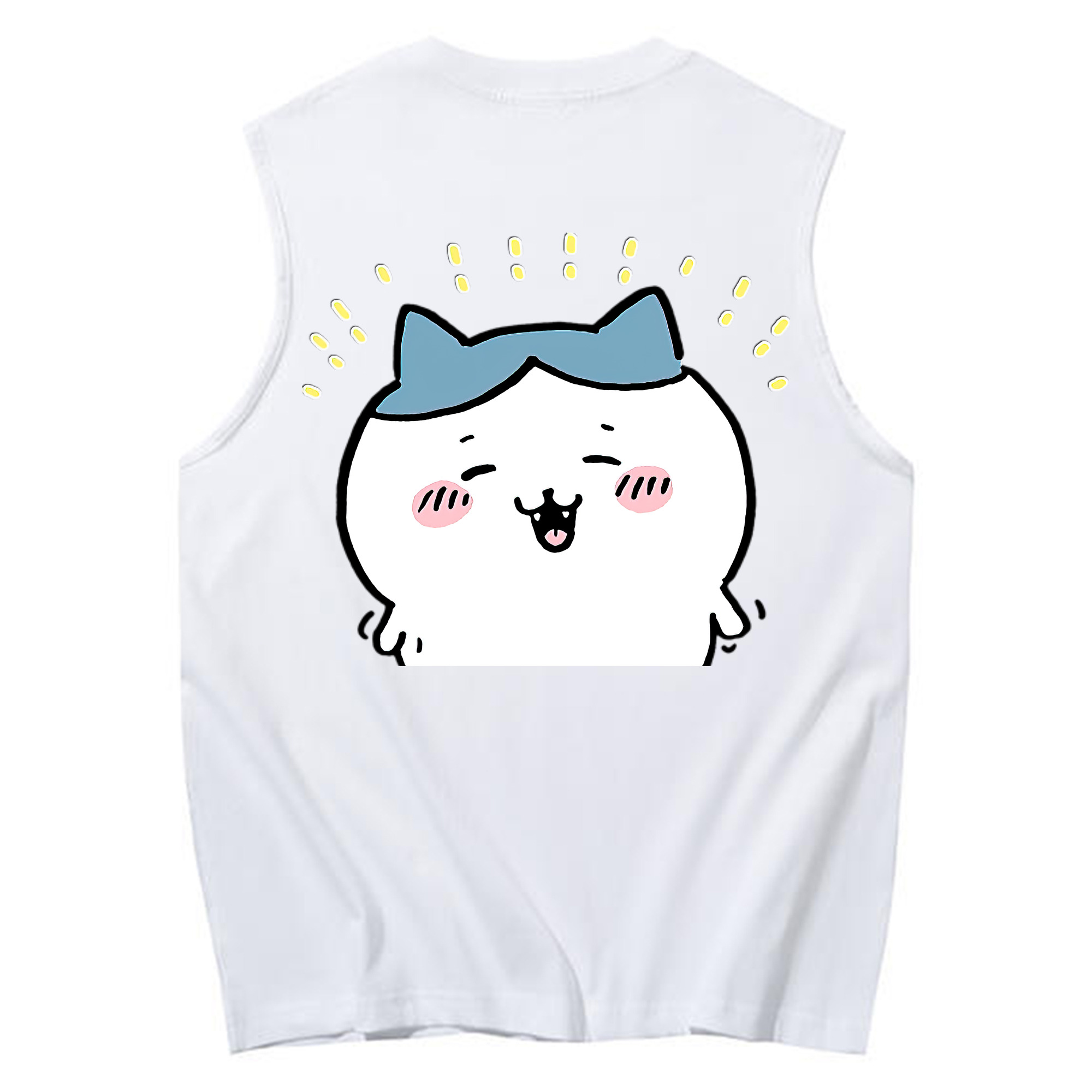 （画像用） ちいかわ ハチワレ Chii-kawa hachiware コットン100％タンクトップ（背面プリント）