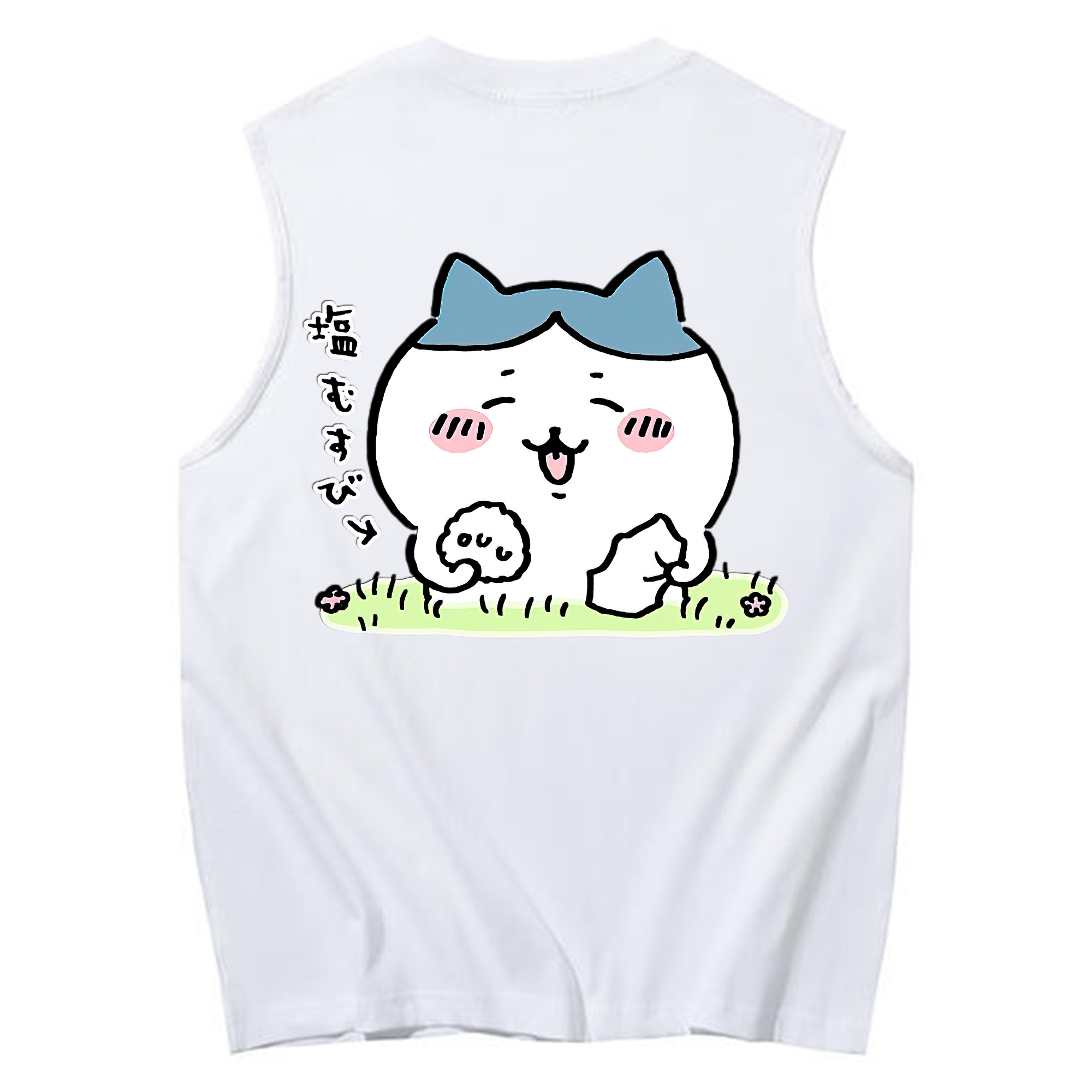 （画像用） ちいかわ ハチワレ Chii-kawa hachiware コットン100％タンクトップ（背面プリント）