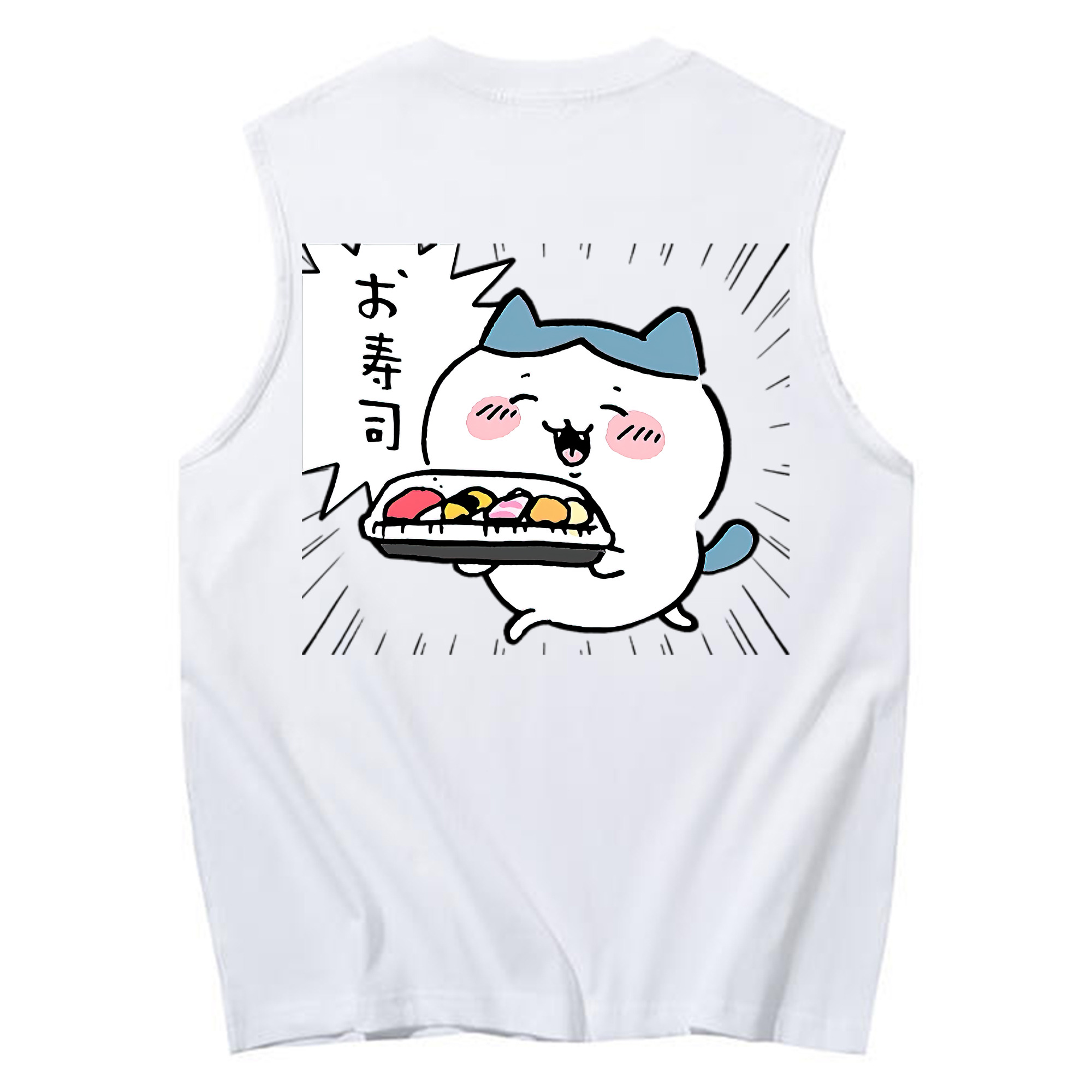 （画像用） ちいかわ ハチワレ Chii-kawa hachiware コットン100％タンクトップ（背面プリント）