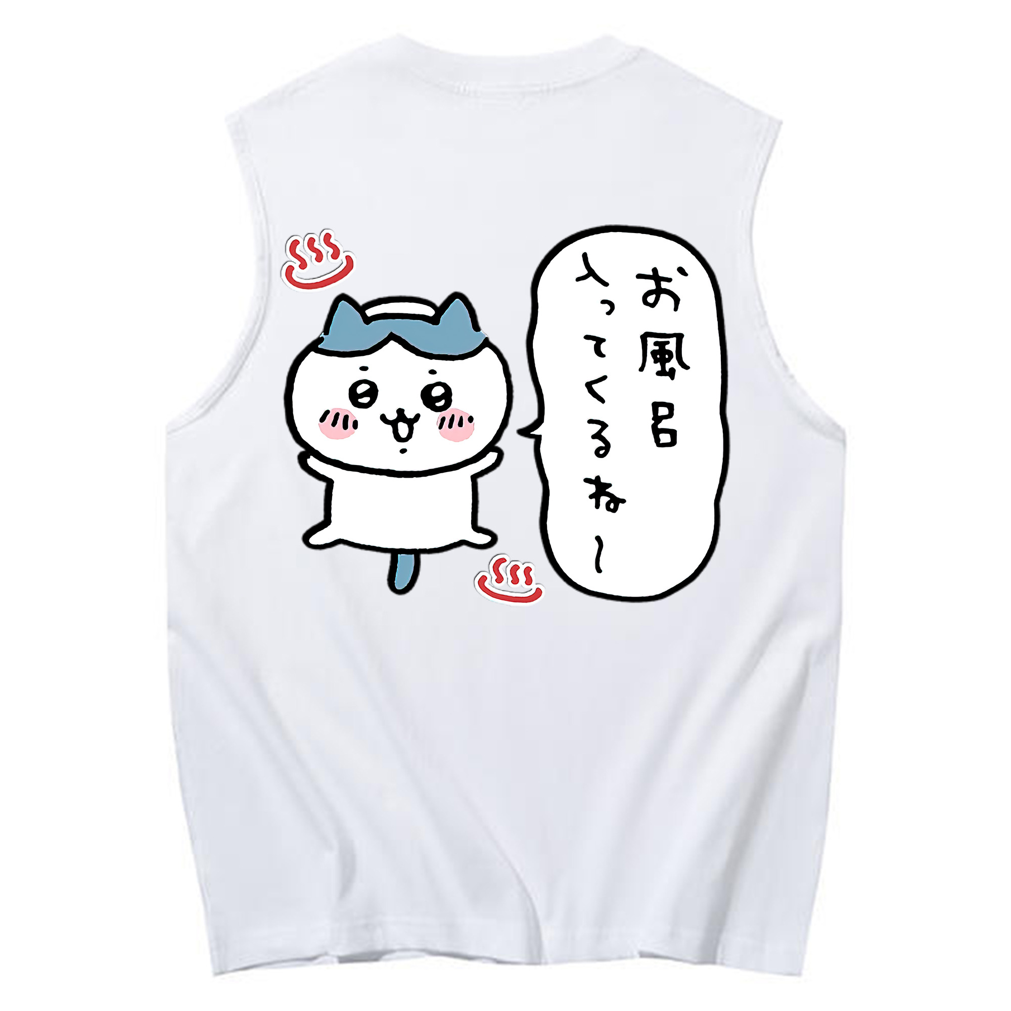 （画像用） ちいかわ ハチワレ Chii-kawa hachiware コットン100％タンクトップ（背面プリント）
