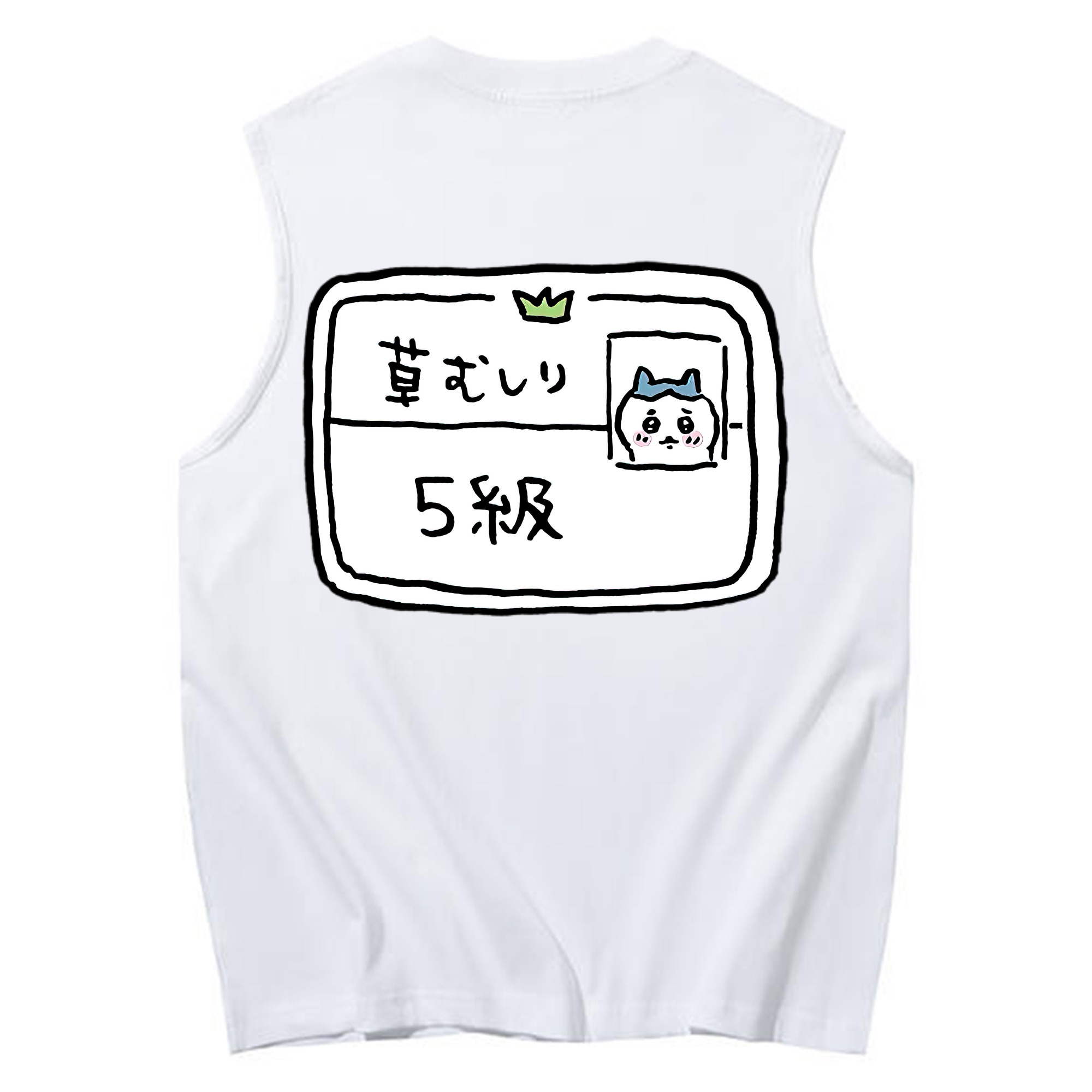 （画像用） ちいかわ ハチワレ Chii-kawa hachiware コットン100％タンクトップ（背面プリント）