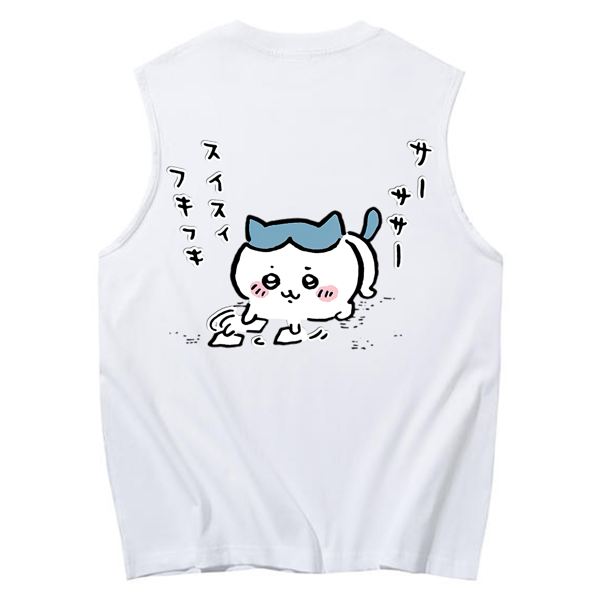 （画像用） ちいかわ ハチワレ Chii-kawa hachiware コットン100％タンクトップ（背面プリント）