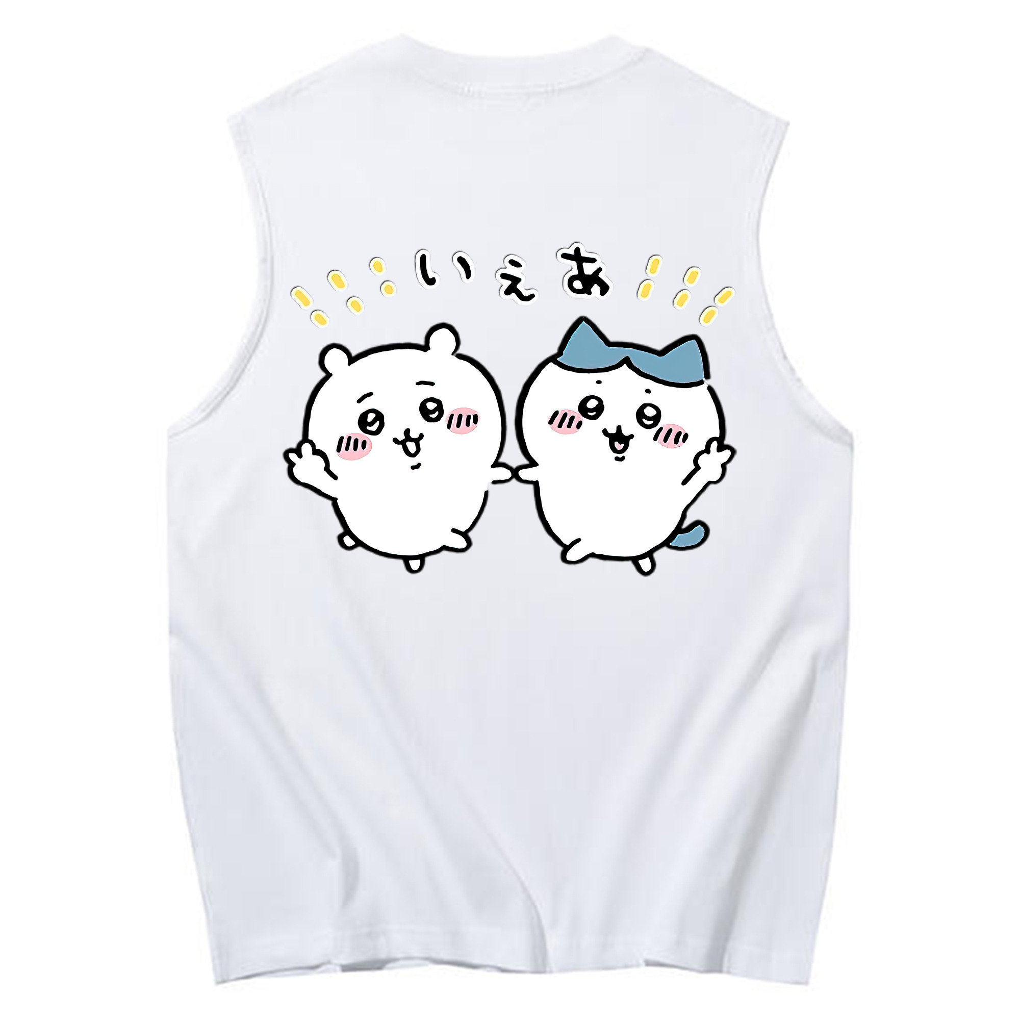 （画像用） ちいかわ ハチワレ Chii-kawa hachiware コットン100％タンクトップ（背面プリント）