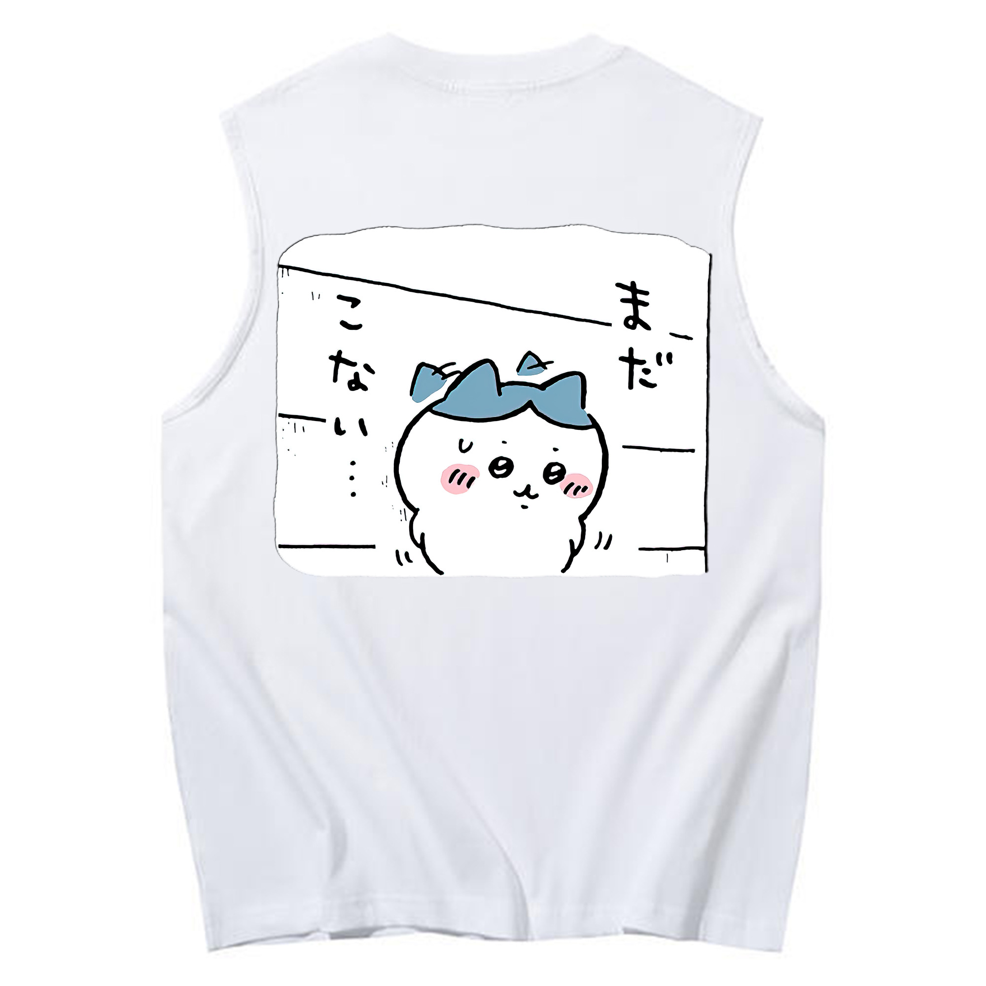 （画像用） ちいかわ ハチワレ Chii-kawa hachiware コットン100％タンクトップ（背面プリント）