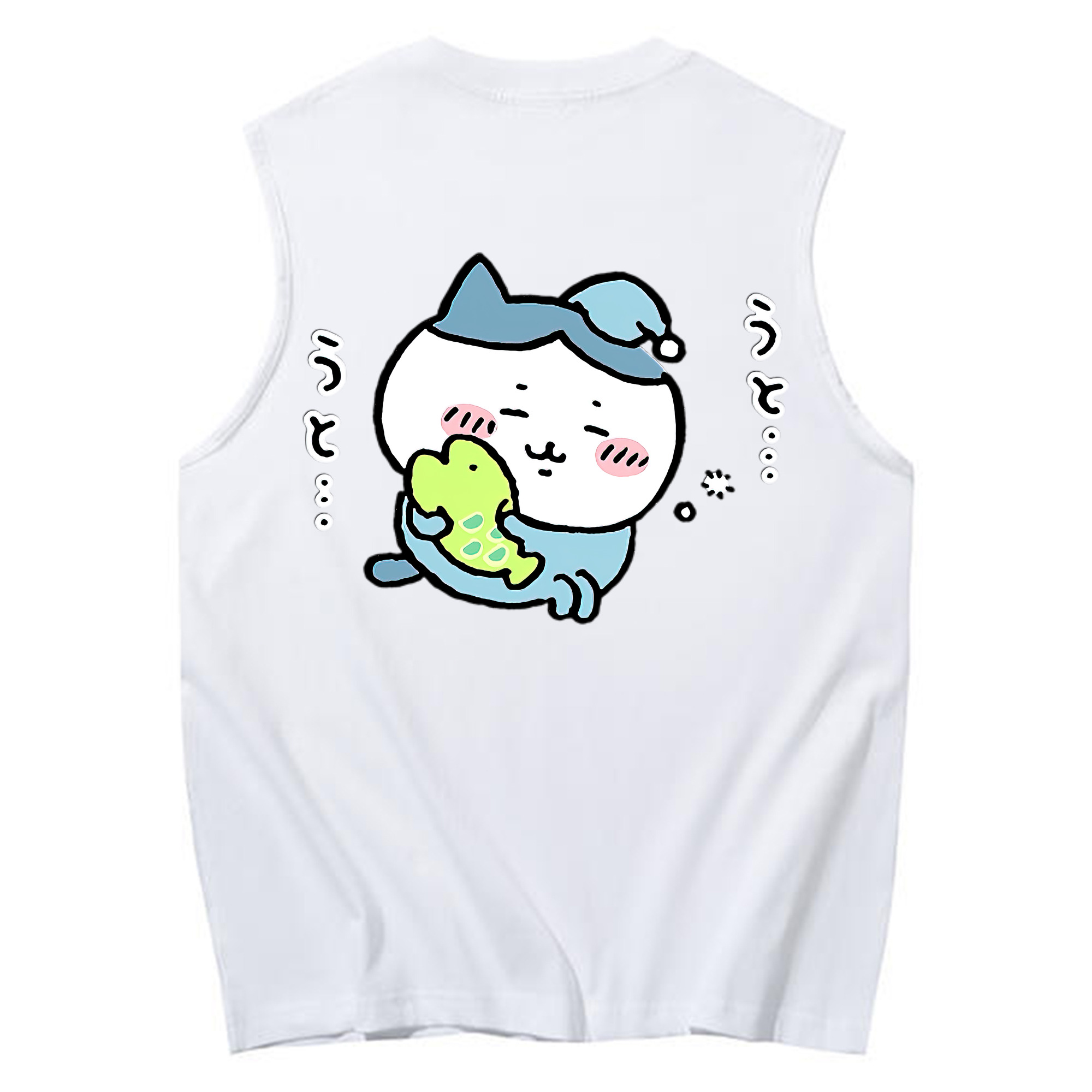 （画像用） ちいかわ ハチワレ Chii-kawa hachiware コットン100％タンクトップ（背面プリント）