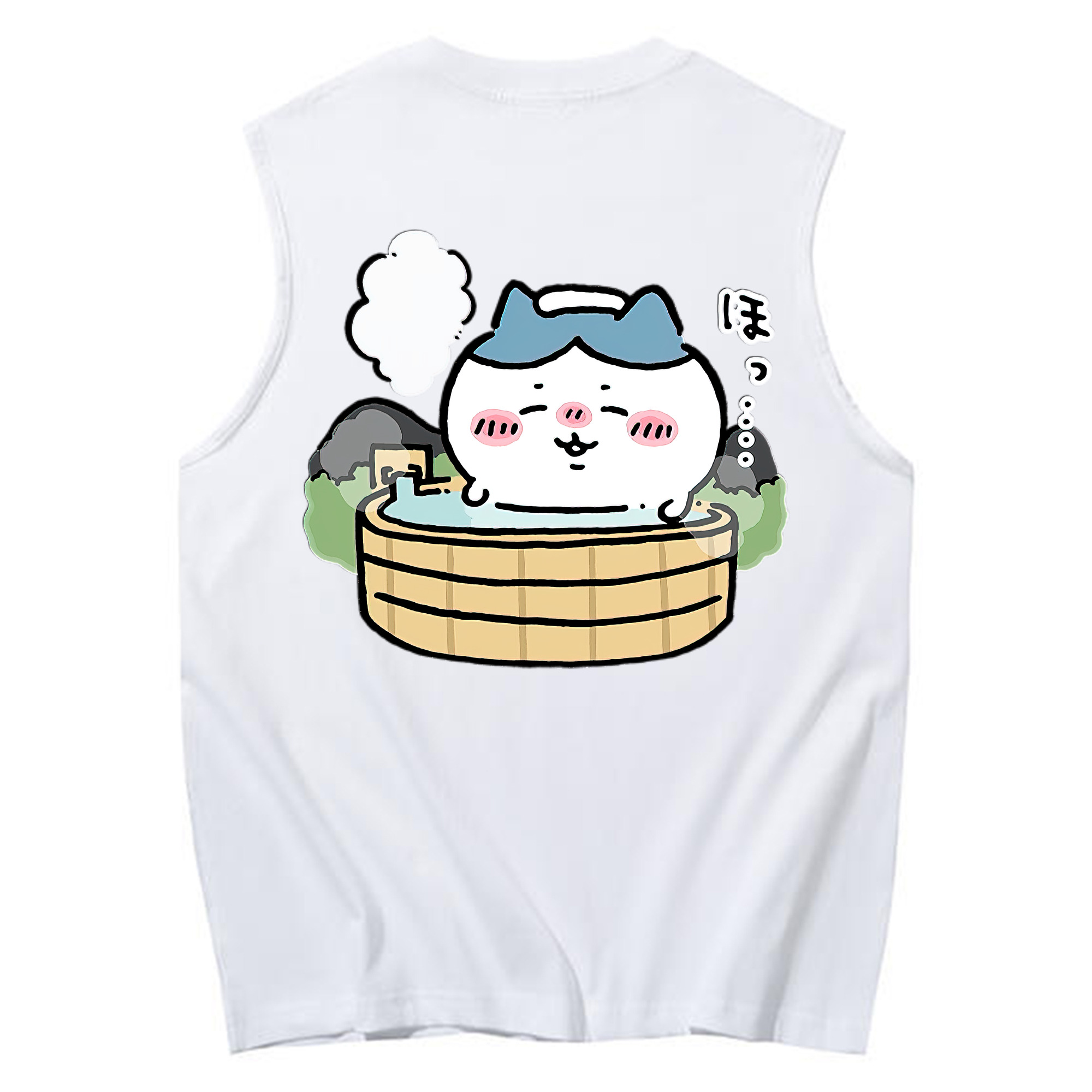 （画像用） ちいかわ ハチワレ Chii-kawa hachiware コットン100％タンクトップ（背面プリント）