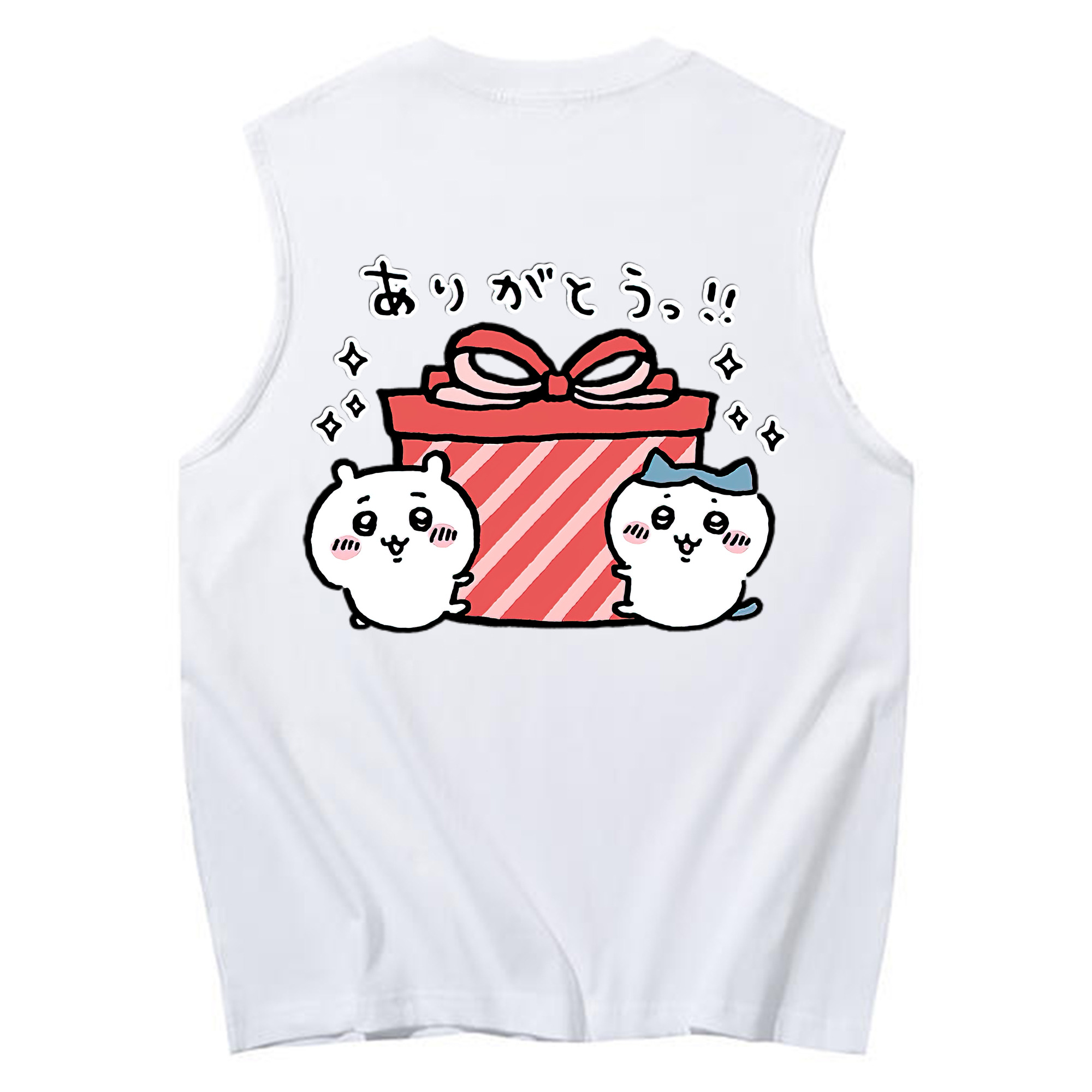（画像用） ちいかわ ハチワレ Chii-kawa hachiware コットン100％タンクトップ（背面プリント）