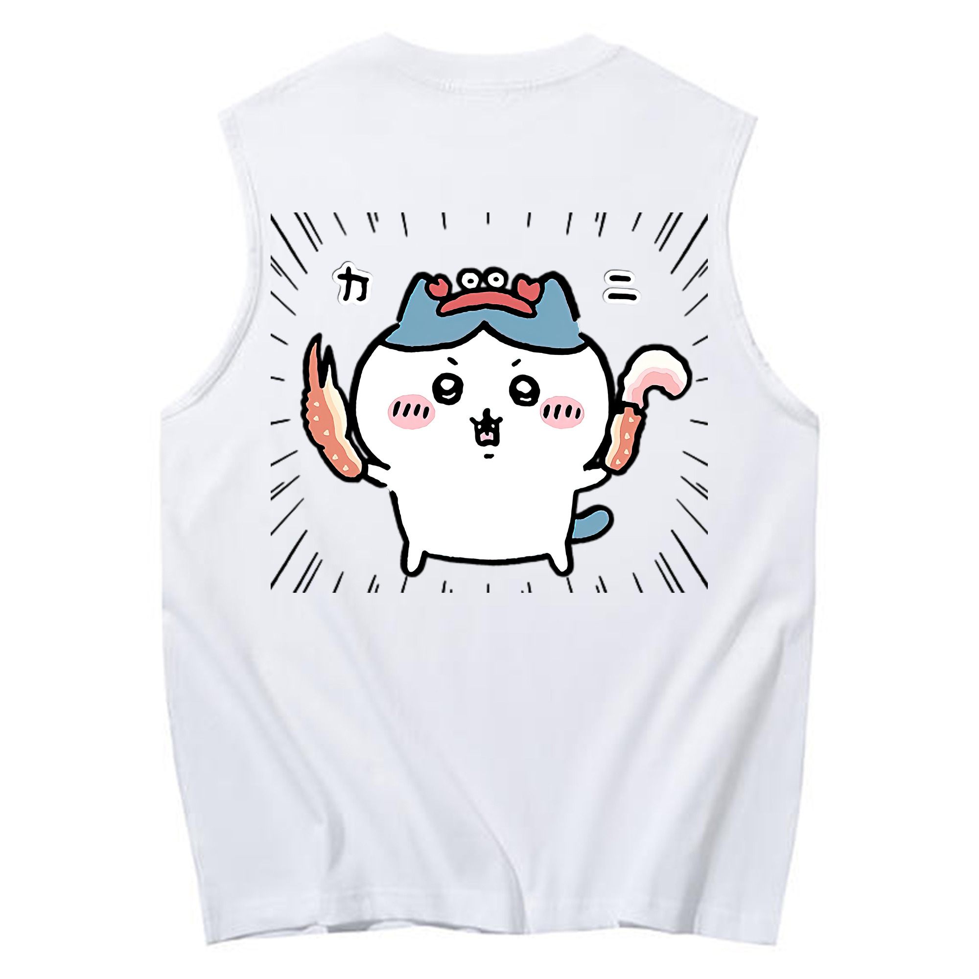 （画像用） ちいかわ ハチワレ Chii-kawa hachiware コットン100％タンクトップ（背面プリント）
