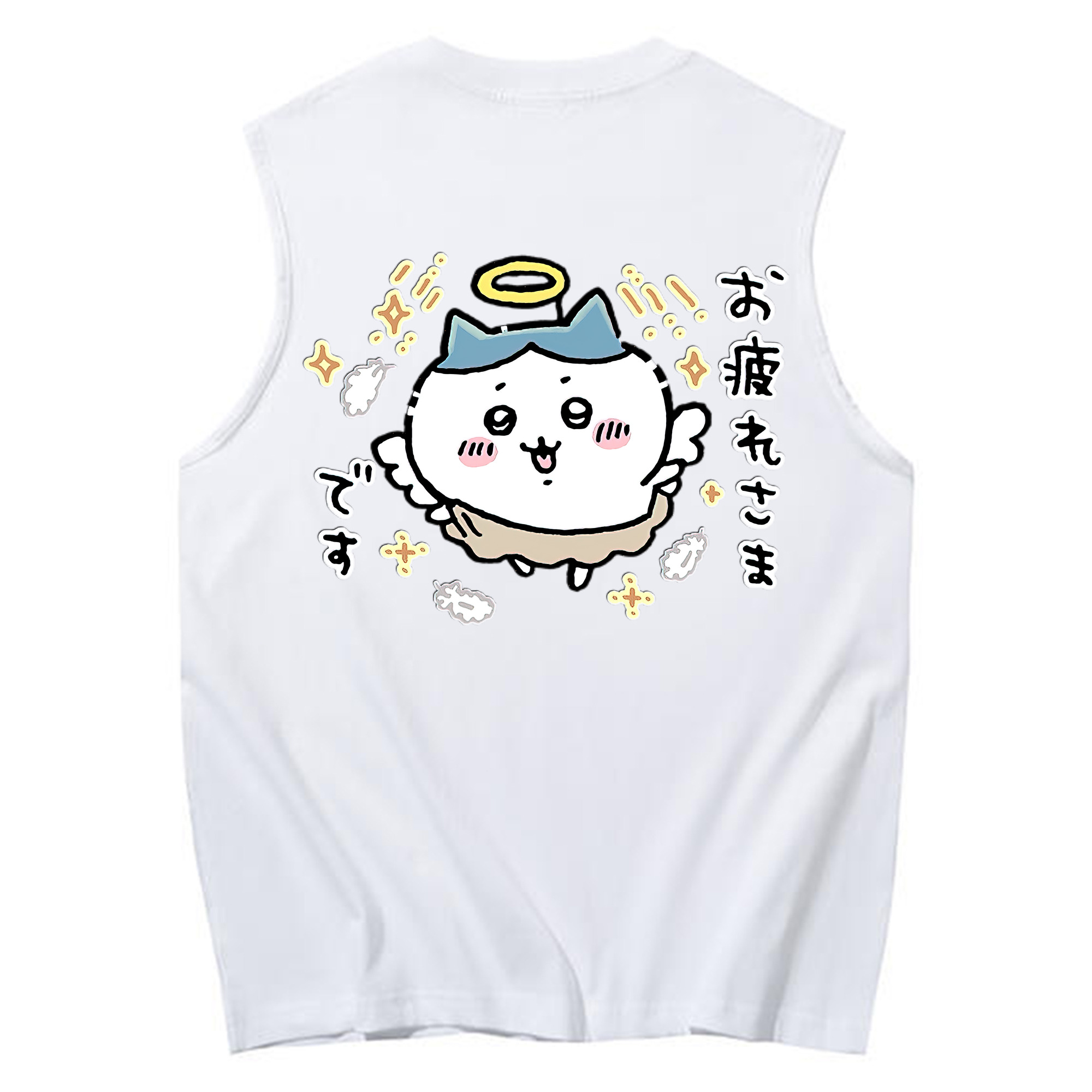 （画像用） ちいかわ ハチワレ Chii-kawa hachiware コットン100％タンクトップ（背面プリント）
