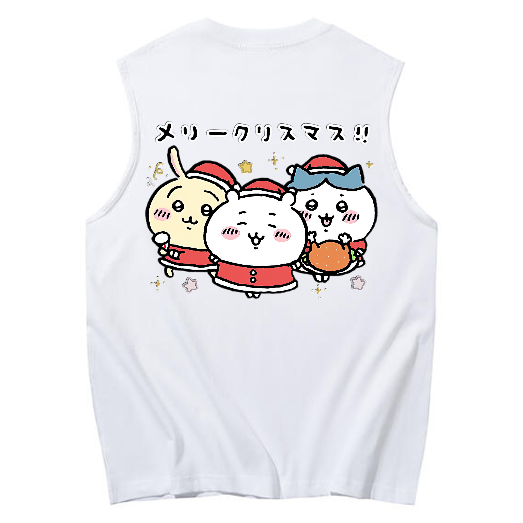 （画像用） ちいかわ ハチワレ Chii-kawa hachiware コットン100％タンクトップ（背面プリント）