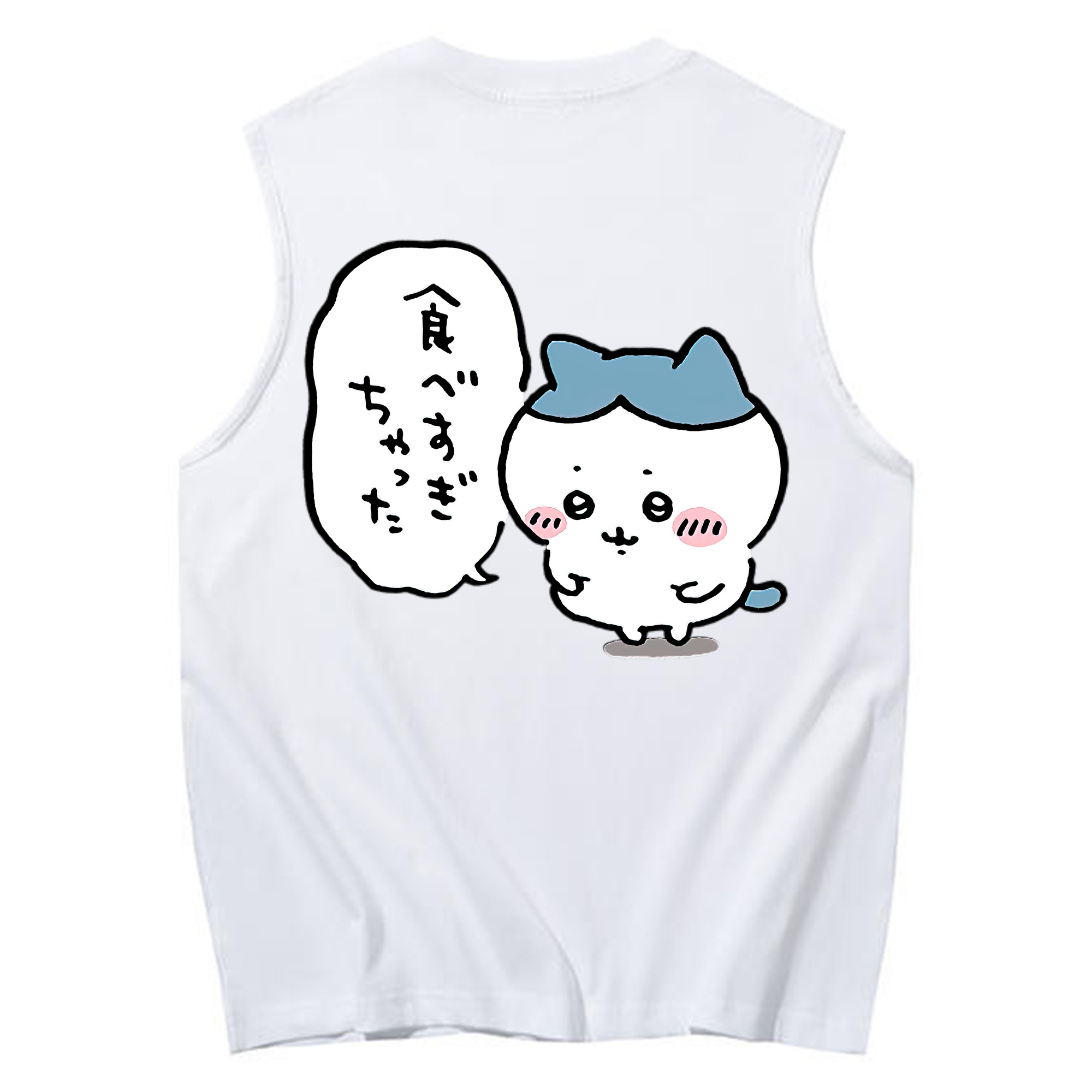 （画像用） ちいかわ ハチワレ Chii-kawa hachiware コットン100％タンクトップ（背面プリント）