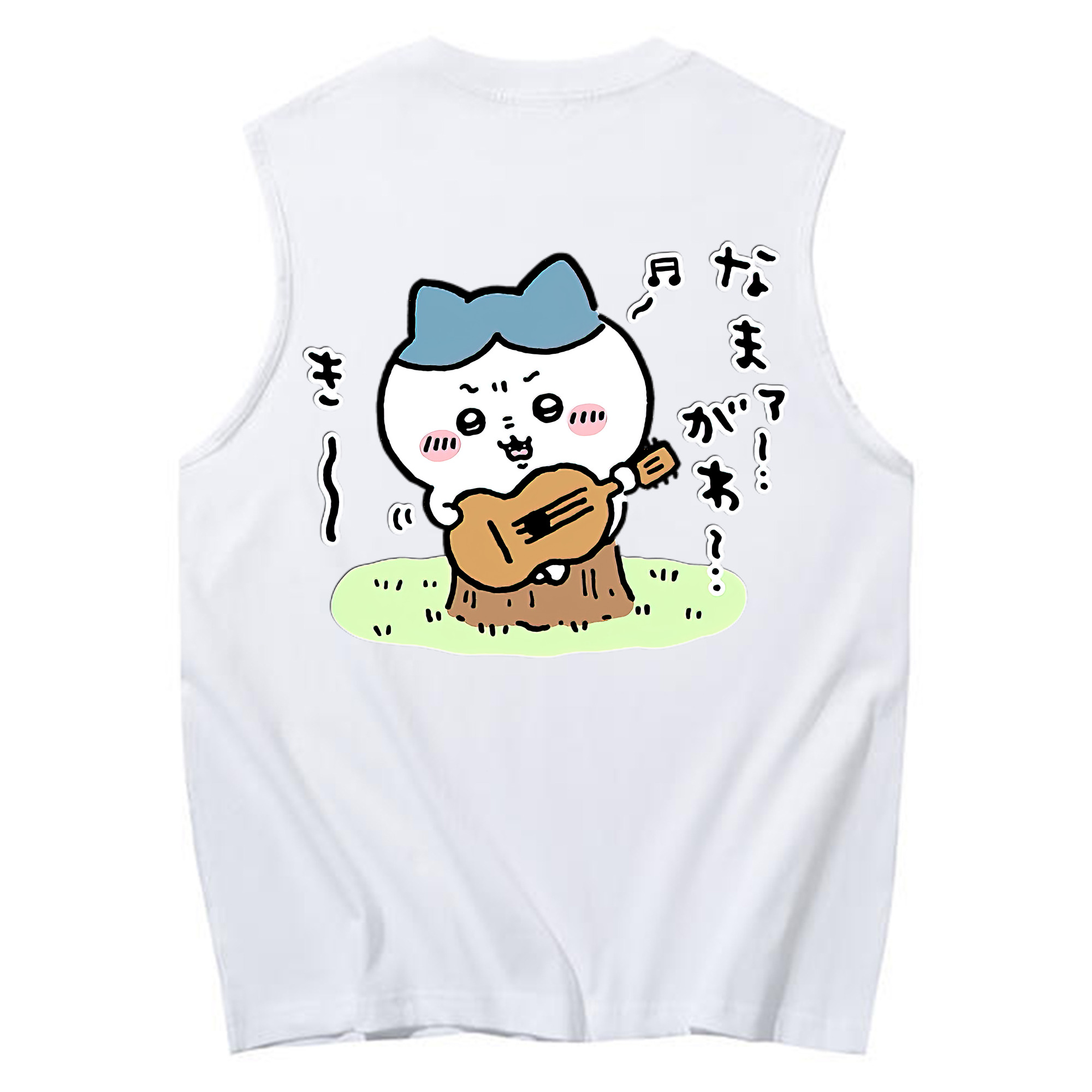 （画像用） ちいかわ ハチワレ Chii-kawa hachiware コットン100％タンクトップ（背面プリント）