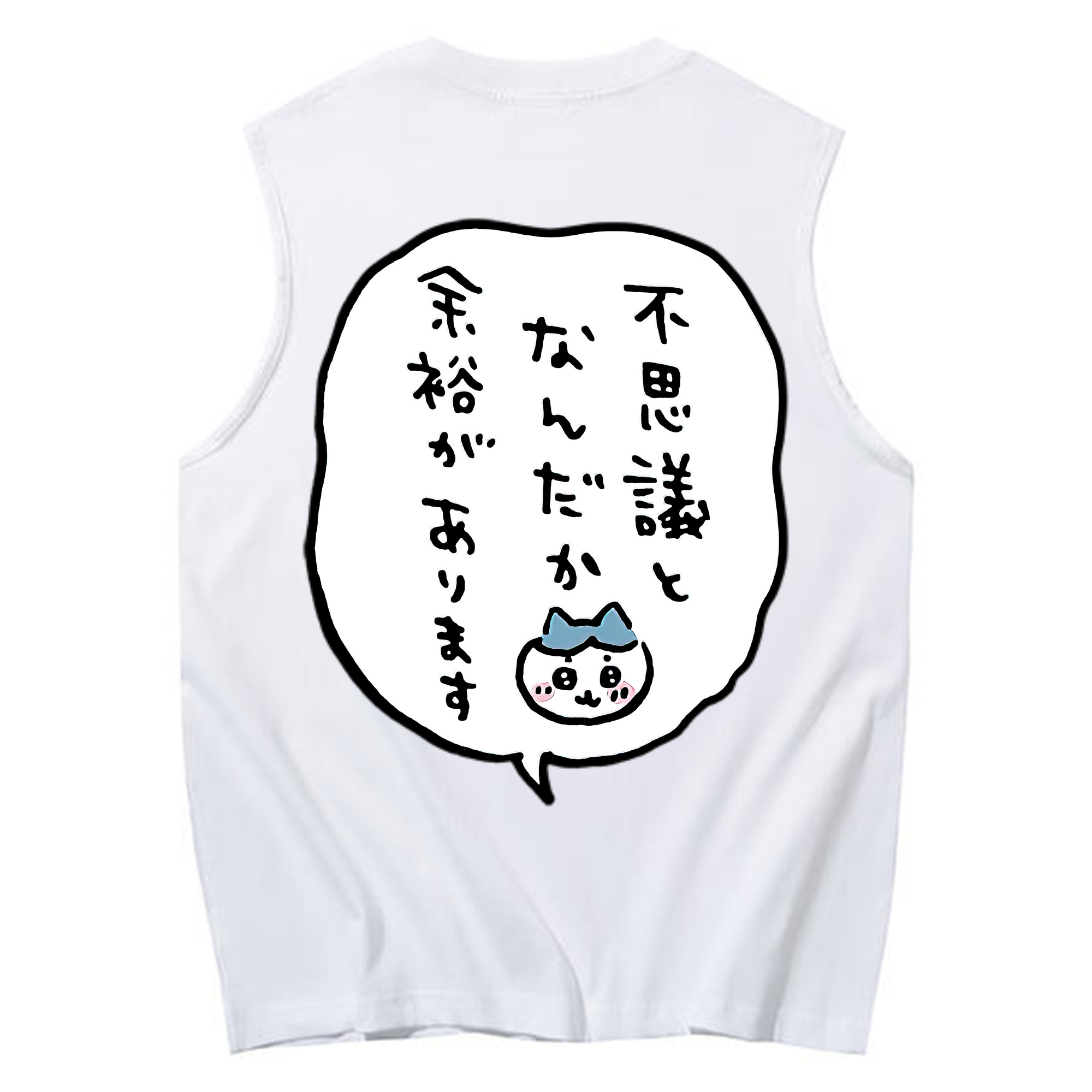 （画像用） ちいかわ ハチワレ Chii-kawa hachiware コットン100％タンクトップ（背面プリント）