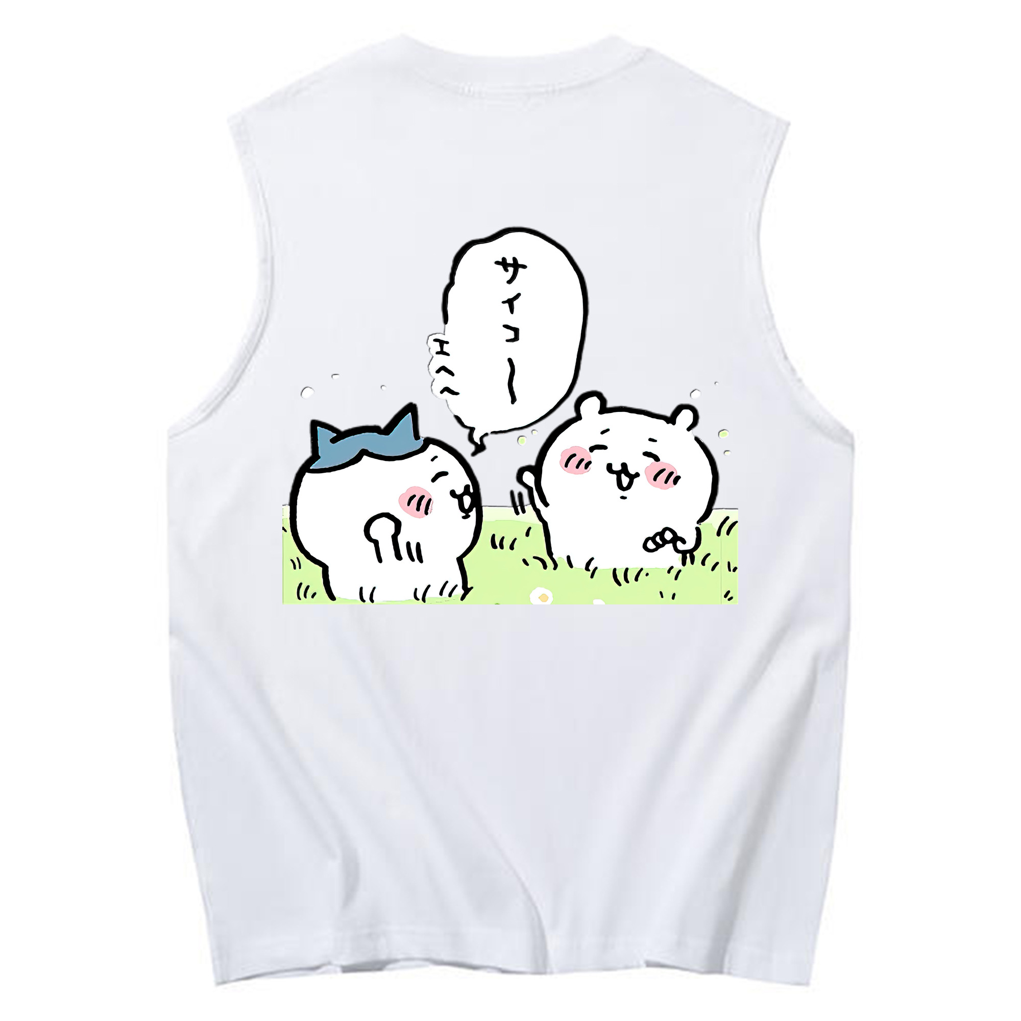 （画像用） ちいかわ ちいかわ Chii-kawa chiikawa コットン100％タンクトップ（背面プリント）