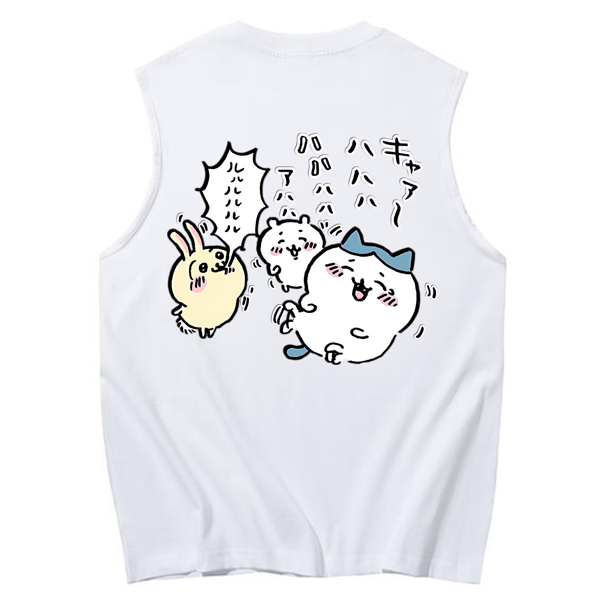 （画像用） ちいかわ うさぎ Chii-kawa usagi コットン100％タンクトップ（背面プリント）