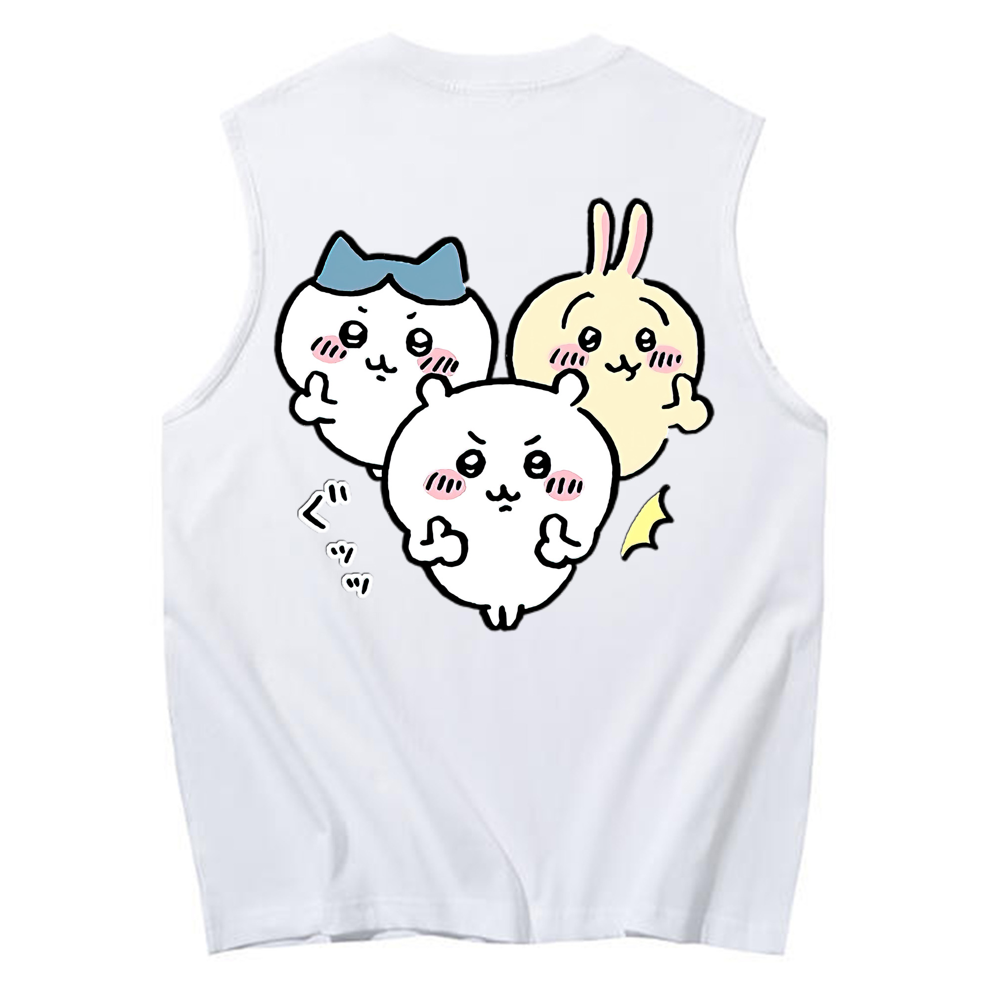 （画像用） ちいかわ うさぎ Chii-kawa usagi コットン100％タンクトップ（背面プリント）