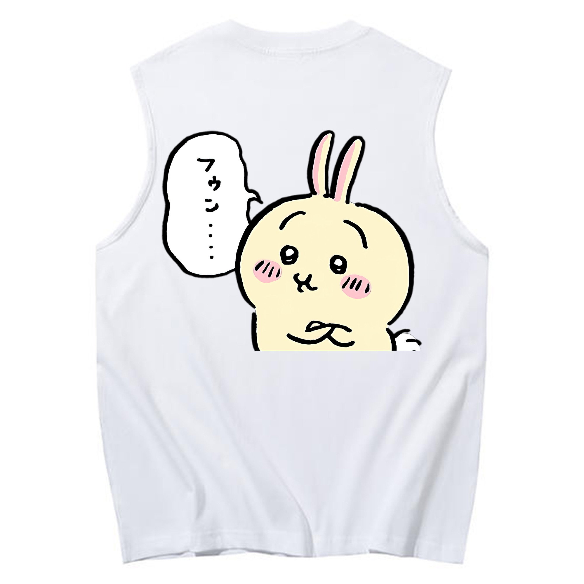 （画像用） ちいかわ うさぎ Chii-kawa usagi コットン100％タンクトップ（背面プリント）