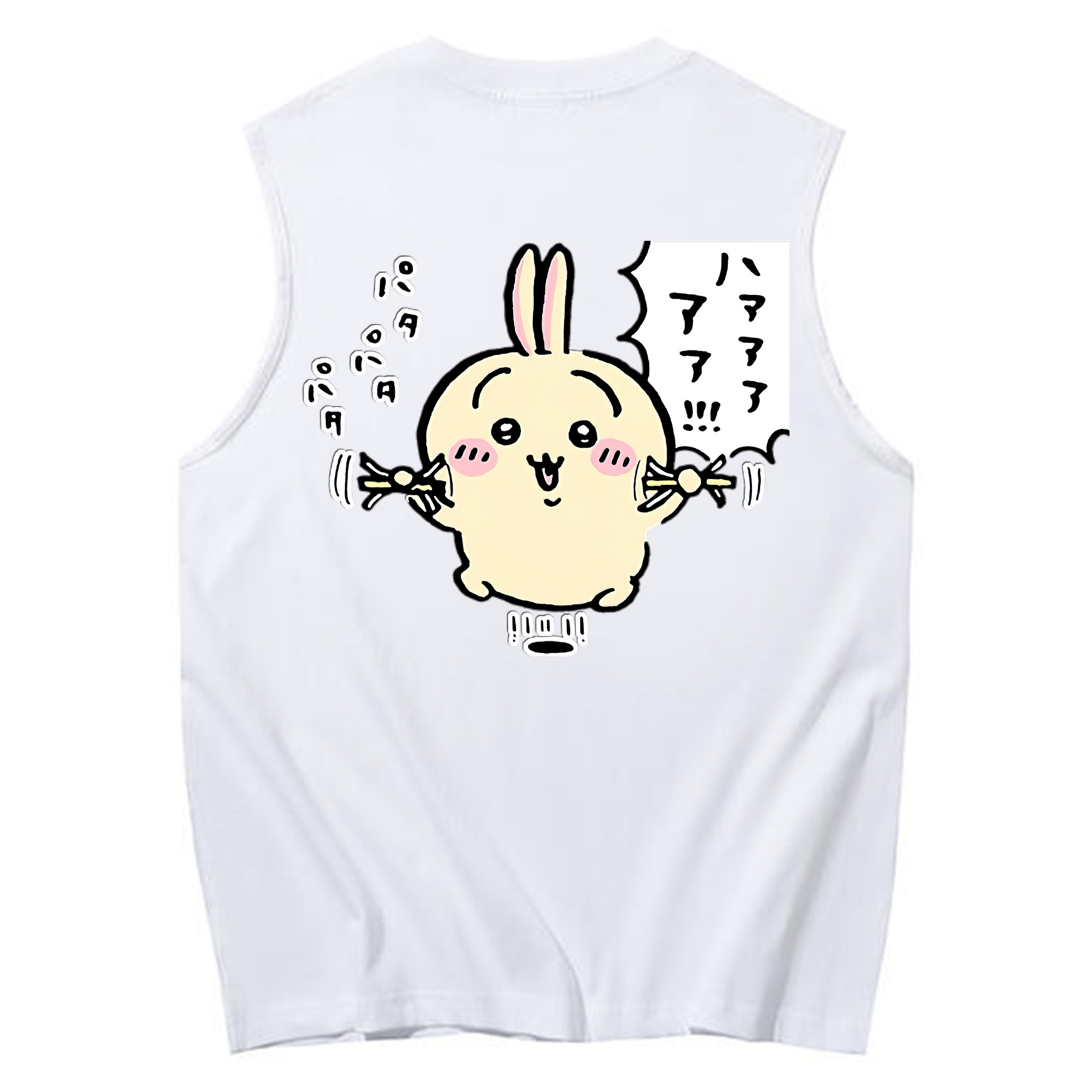 （画像用） ちいかわ うさぎ Chii-kawa usagi コットン100％タンクトップ（背面プリント）