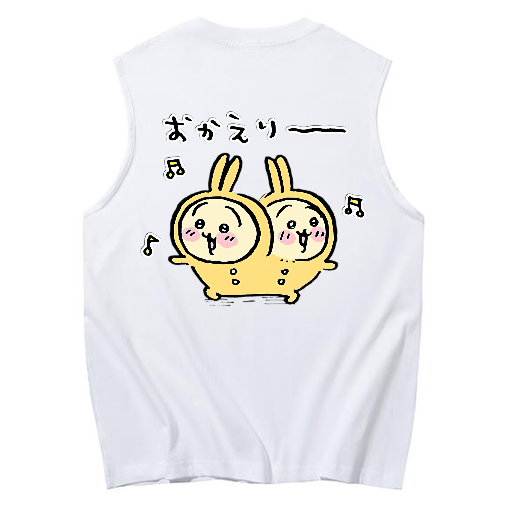 （画像用） ちいかわ うさぎ Chii-kawa usagi コットン100％タンクトップ（背面プリント）