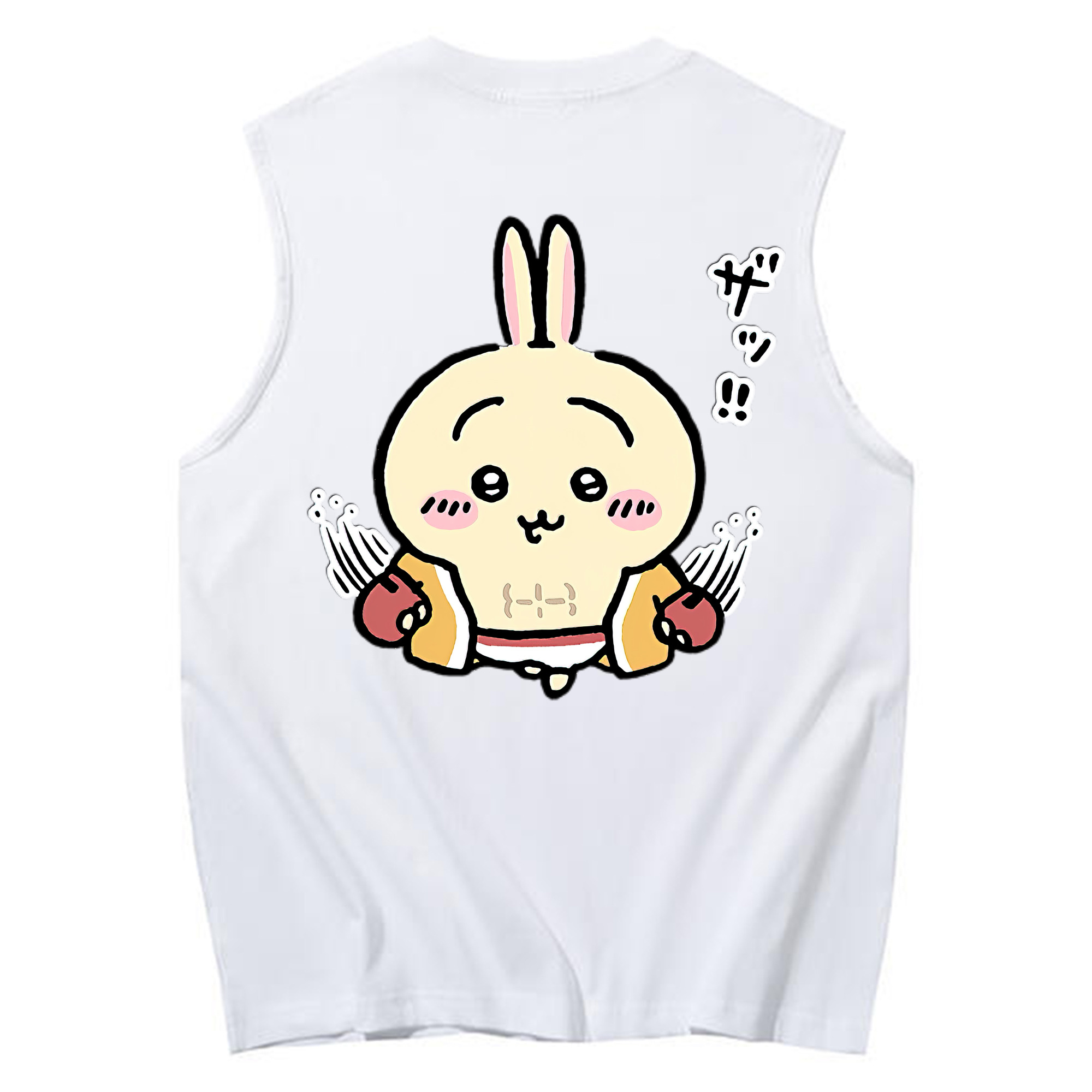 （画像用） ちいかわ うさぎ Chii-kawa usagi コットン100％タンクトップ（背面プリント）