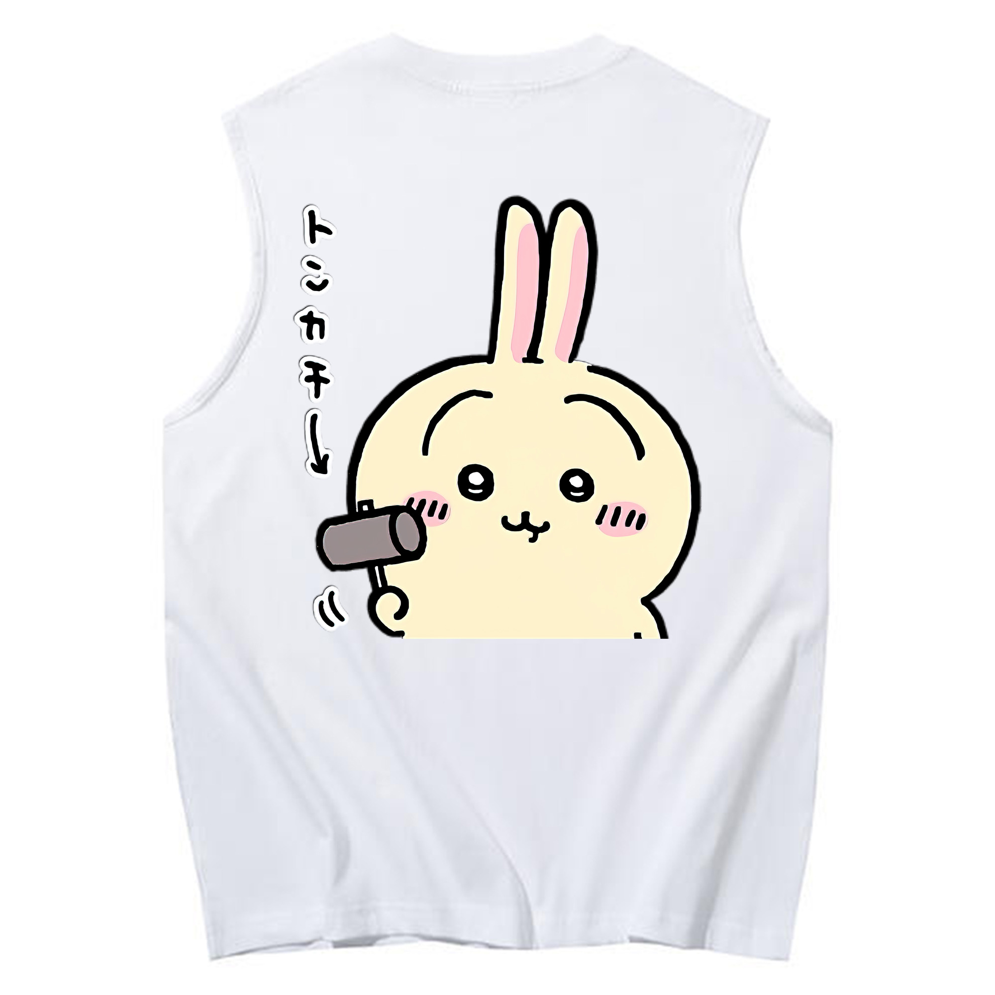 （画像用） ちいかわ うさぎ Chii-kawa usagi コットン100％タンクトップ（背面プリント）