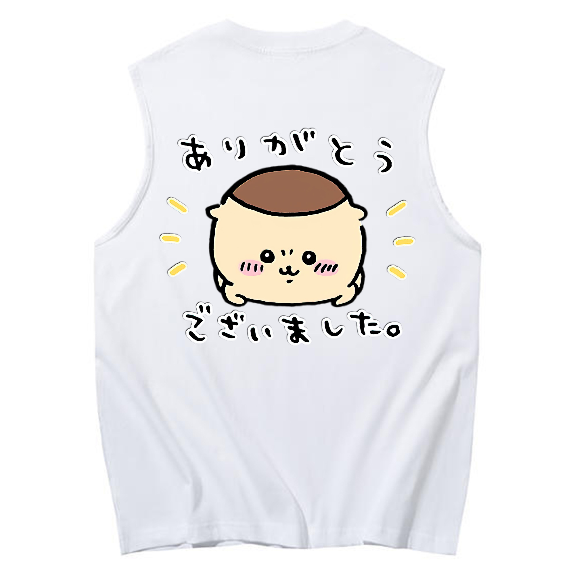 （画像用） ちいかわ くりまんじゅう Chii-kawa kuri manjū コットン100％タンクトップ（背面プリント）