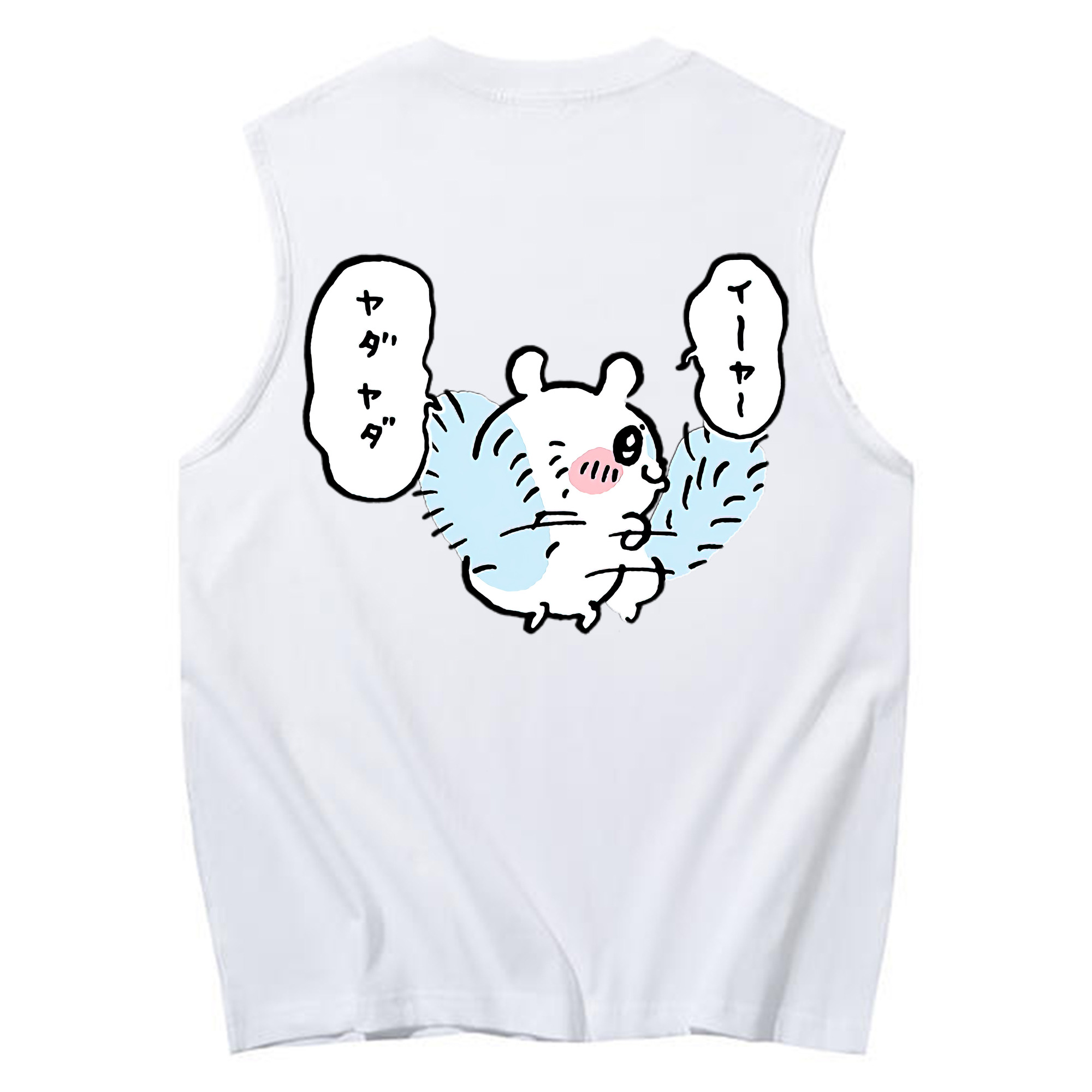 （画像用） ちいかわ モモンガ Chii-kawa Momonga コットン100％タンクトップ（背面プリント）