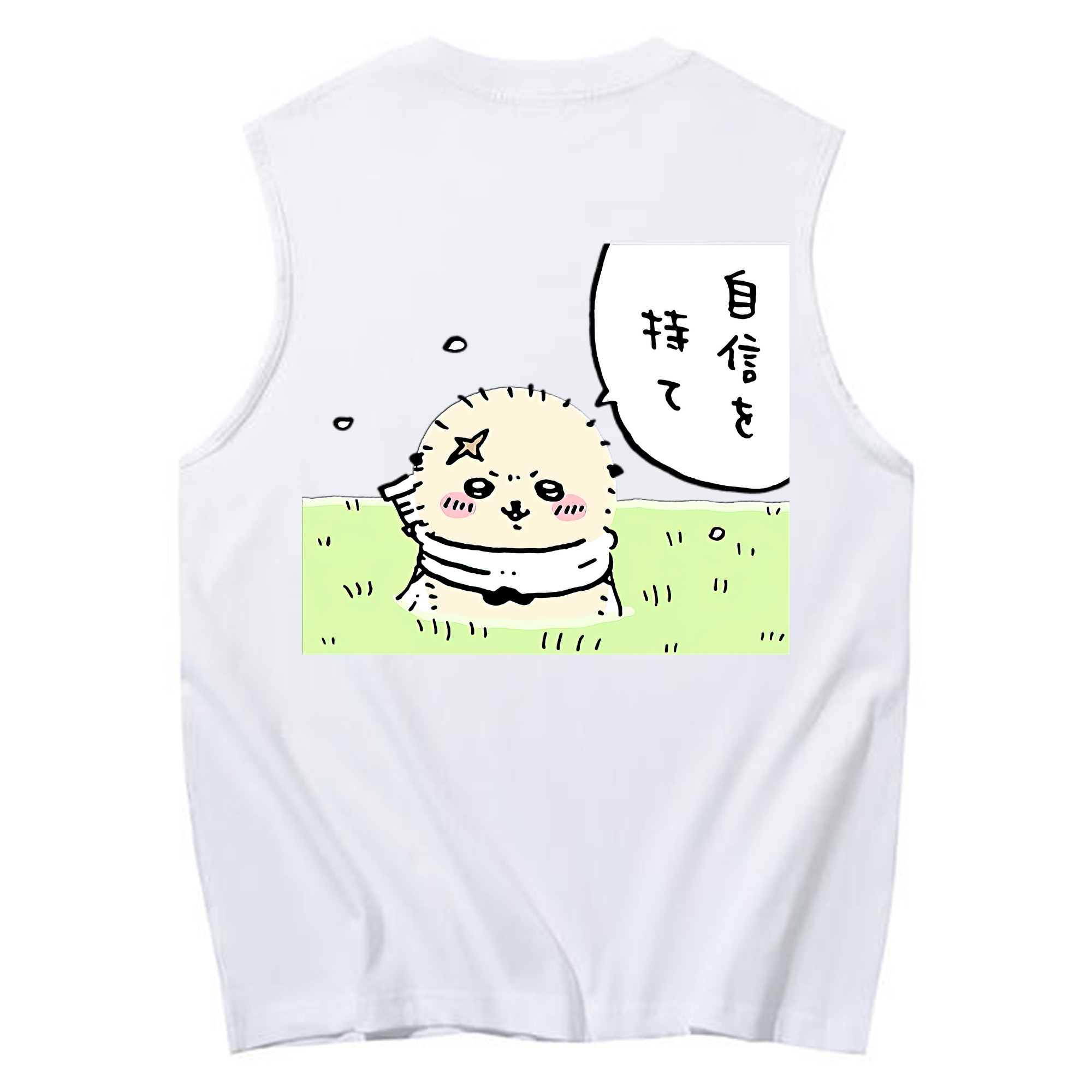 （画像用） ちいかわ ラッコ Chii-kawa Sea otter コットン100％タンクトップ（背面プリント）