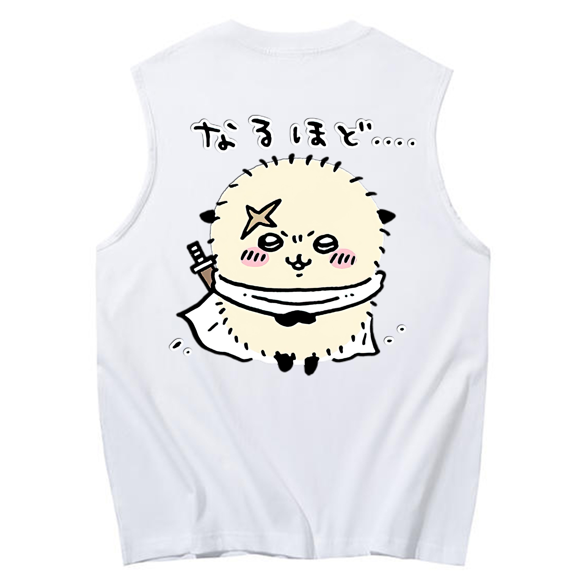 （画像用） ちいかわ ラッコ Chii-kawa Sea otter コットン100％タンクトップ（背面プリント）