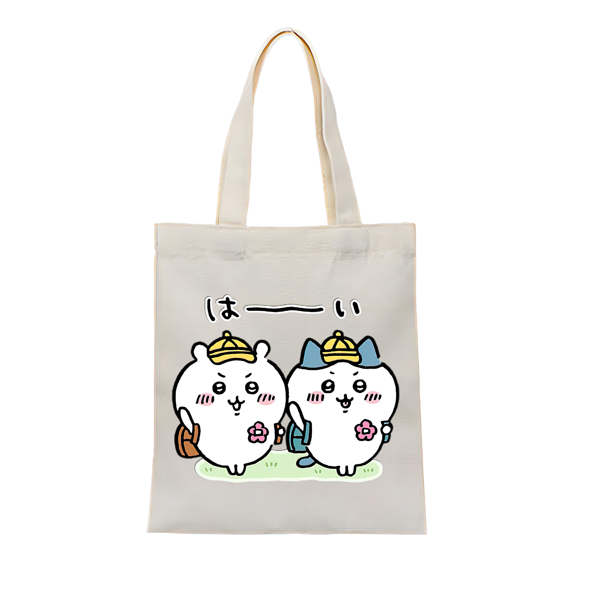 （画像用） ちいかわ ハチワレ Chii-kawa hachiware 縦型キャンバス生地手提げバッグ　トートバッグ