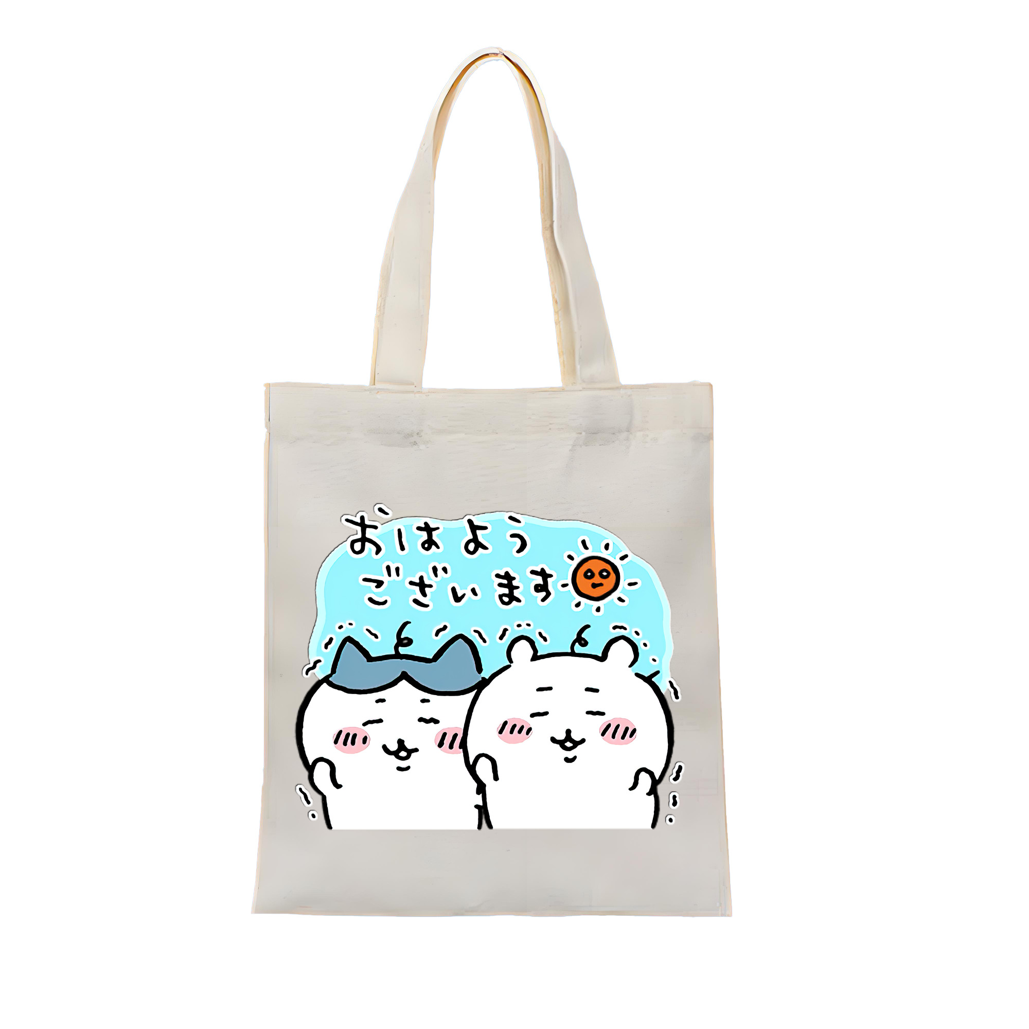 （画像用） ちいかわ ハチワレ Chii-kawa hachiware 縦型キャンバス生地手提げバッグ　トートバッグ