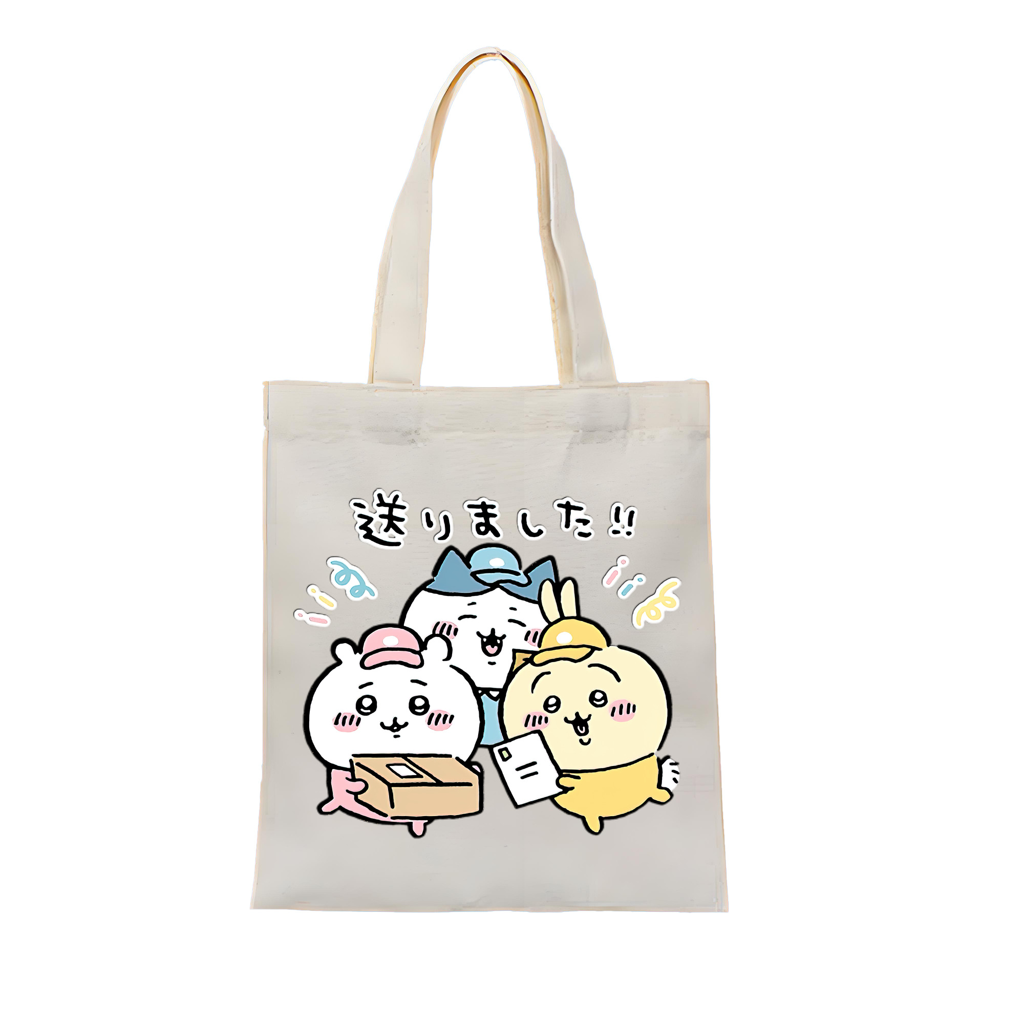 （画像用） ちいかわ ハチワレ Chii-kawa hachiware 縦型キャンバス生地手提げバッグ　トートバッグ