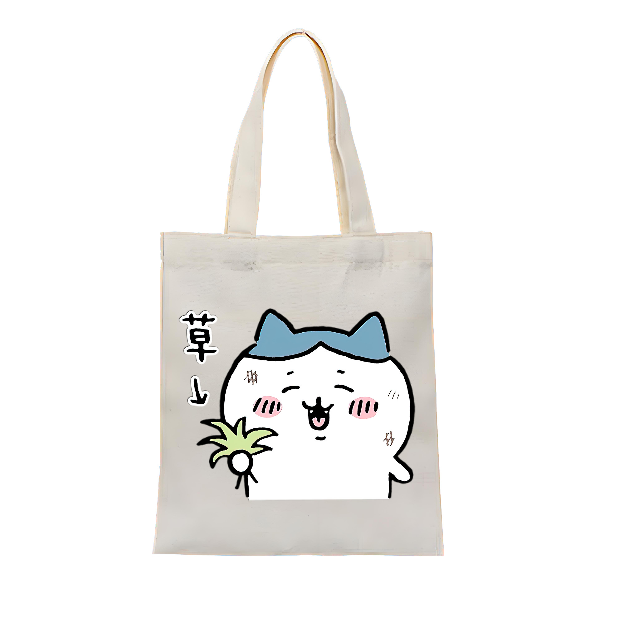 （画像用） ちいかわ ハチワレ Chii-kawa hachiware 縦型キャンバス生地手提げバッグ　トートバッグ