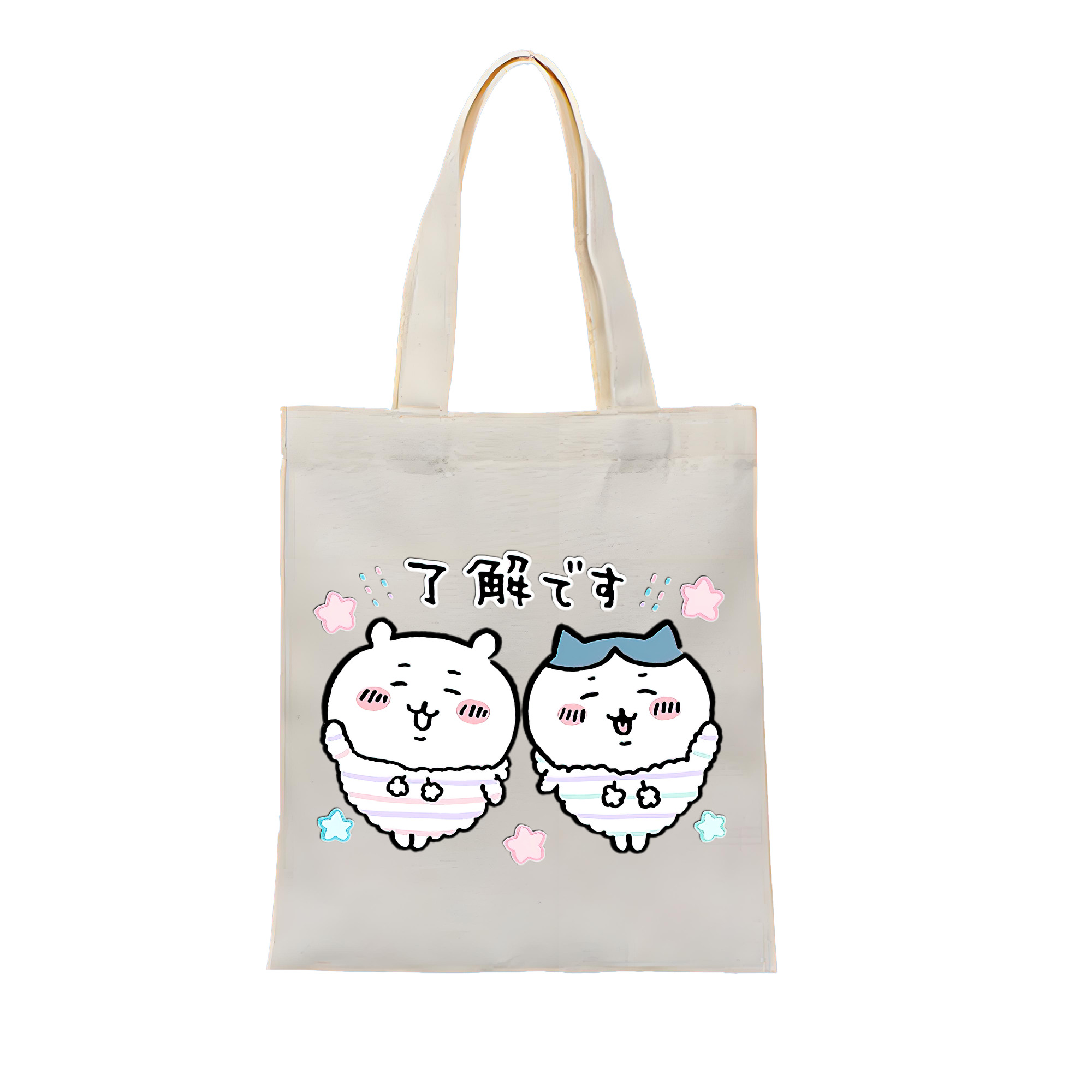 （画像用） ちいかわ ハチワレ Chii-kawa hachiware 縦型キャンバス生地手提げバッグ　トートバッグ