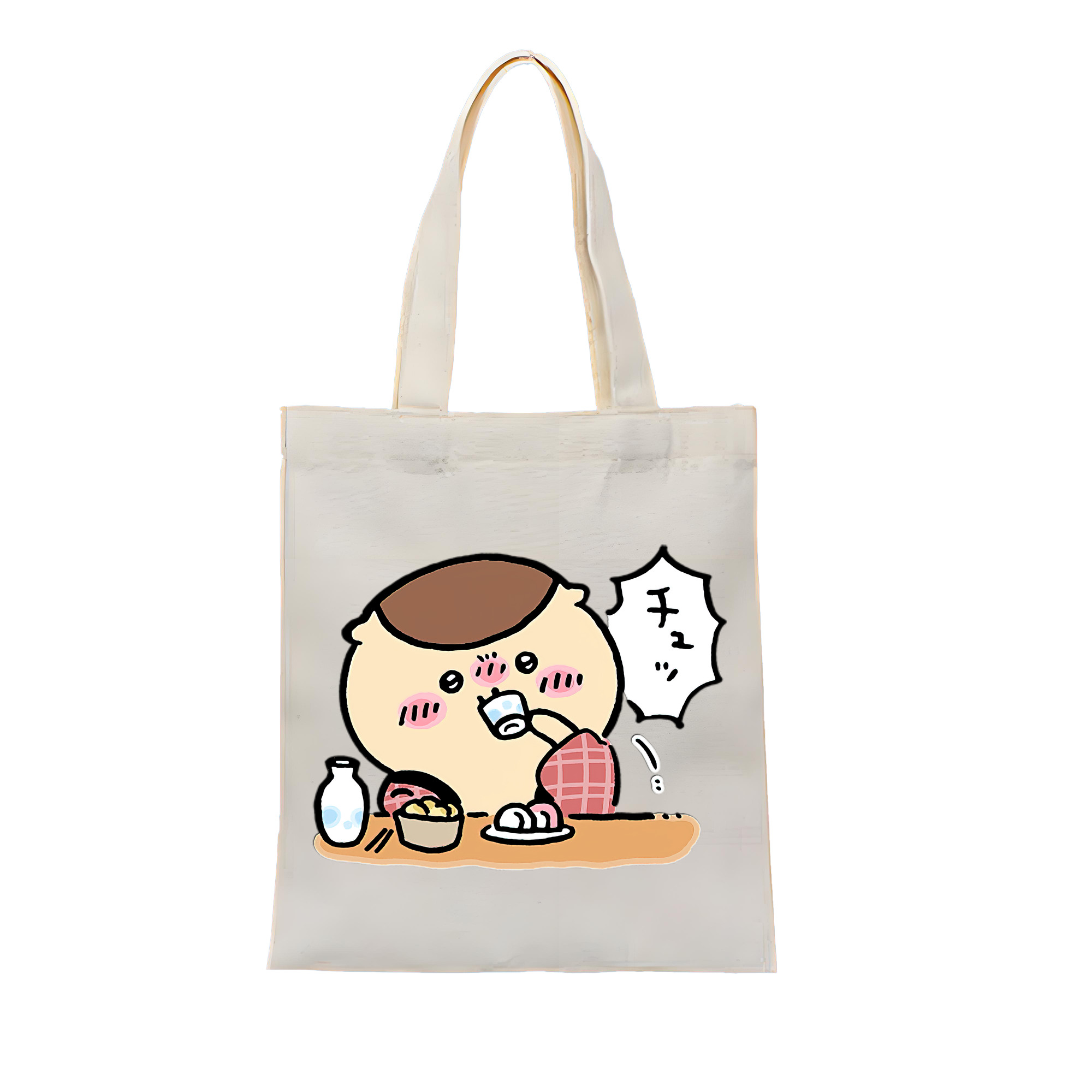 （画像用） ちいかわ くりまんじゅう Chii-kawa kuri manjū 縦型キャンバス生地手提げバッグ　トートバッグ
