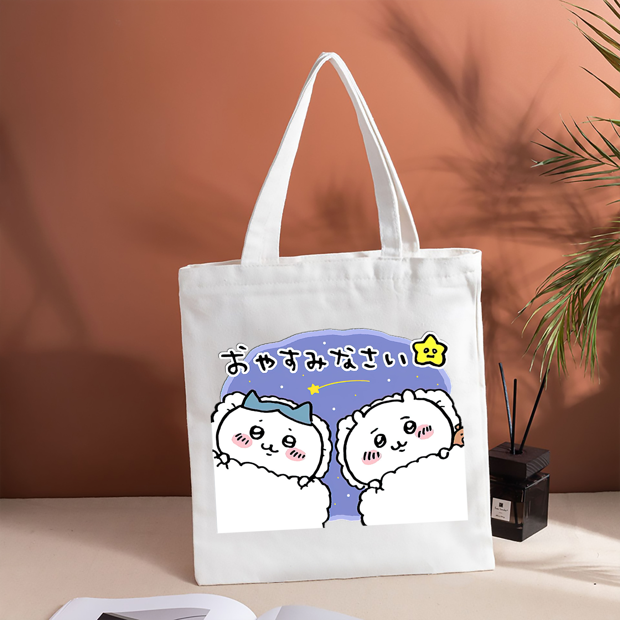 ちいかわ ハチワレ Chii-kawa hachiware 縦型キャンバス生地手提げバッグ　トートバッグ