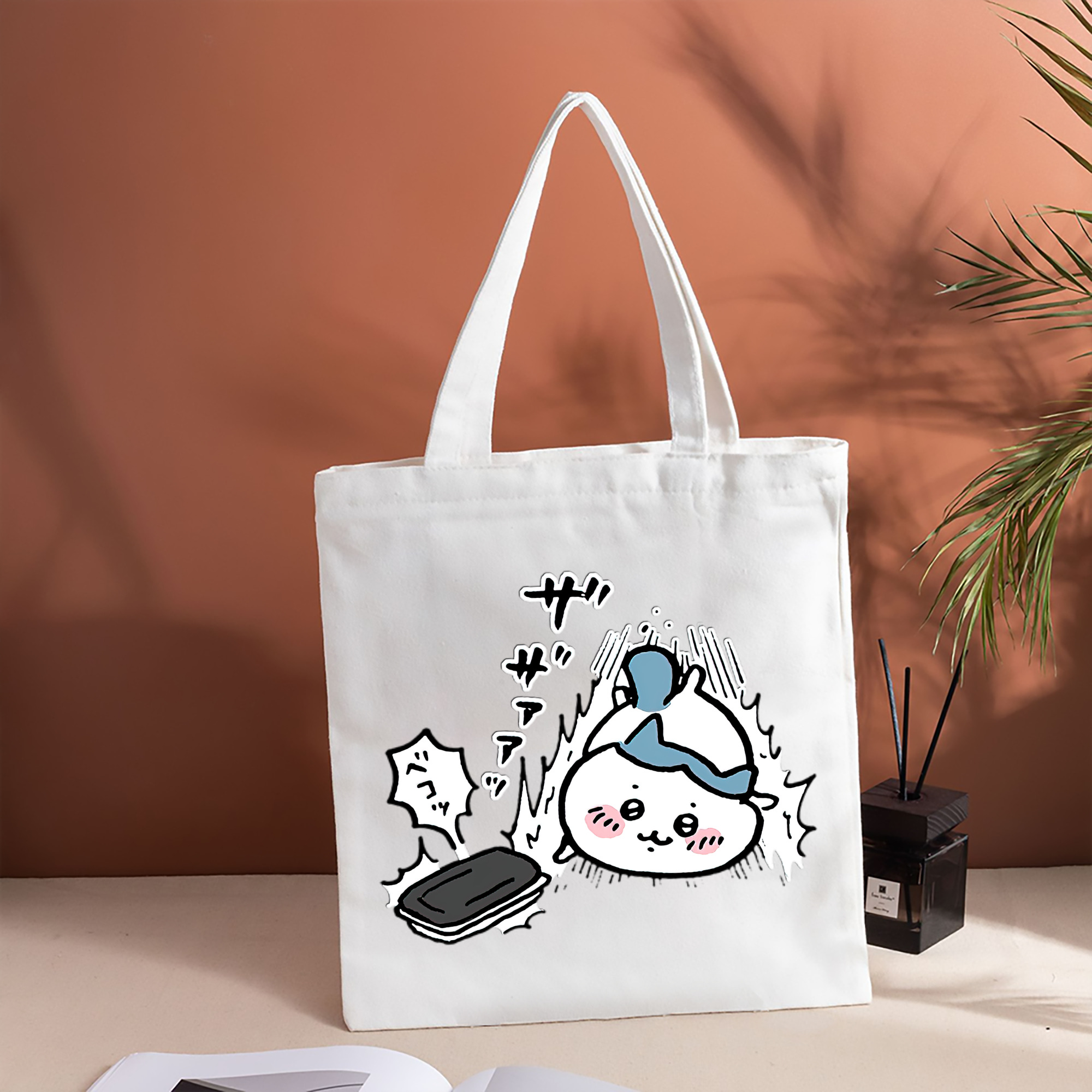 ちいかわ ハチワレ Chii-kawa hachiware 縦型キャンバス生地手提げバッグ　トートバッグ